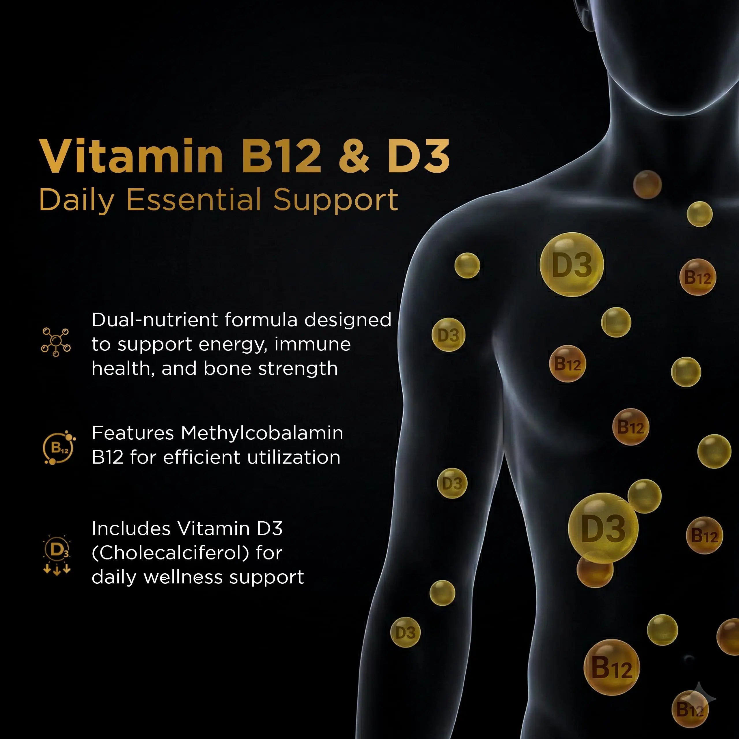 Nutri Apex Vitamin B12 & D3 Sublingual Tablets - 2500 mcg B12 & 125 mcg (5000 IU) D3 - Highly Bioavailable for Energy, Mood & Bone Health - Lab-Tested Nutri Apex buy supplements canada