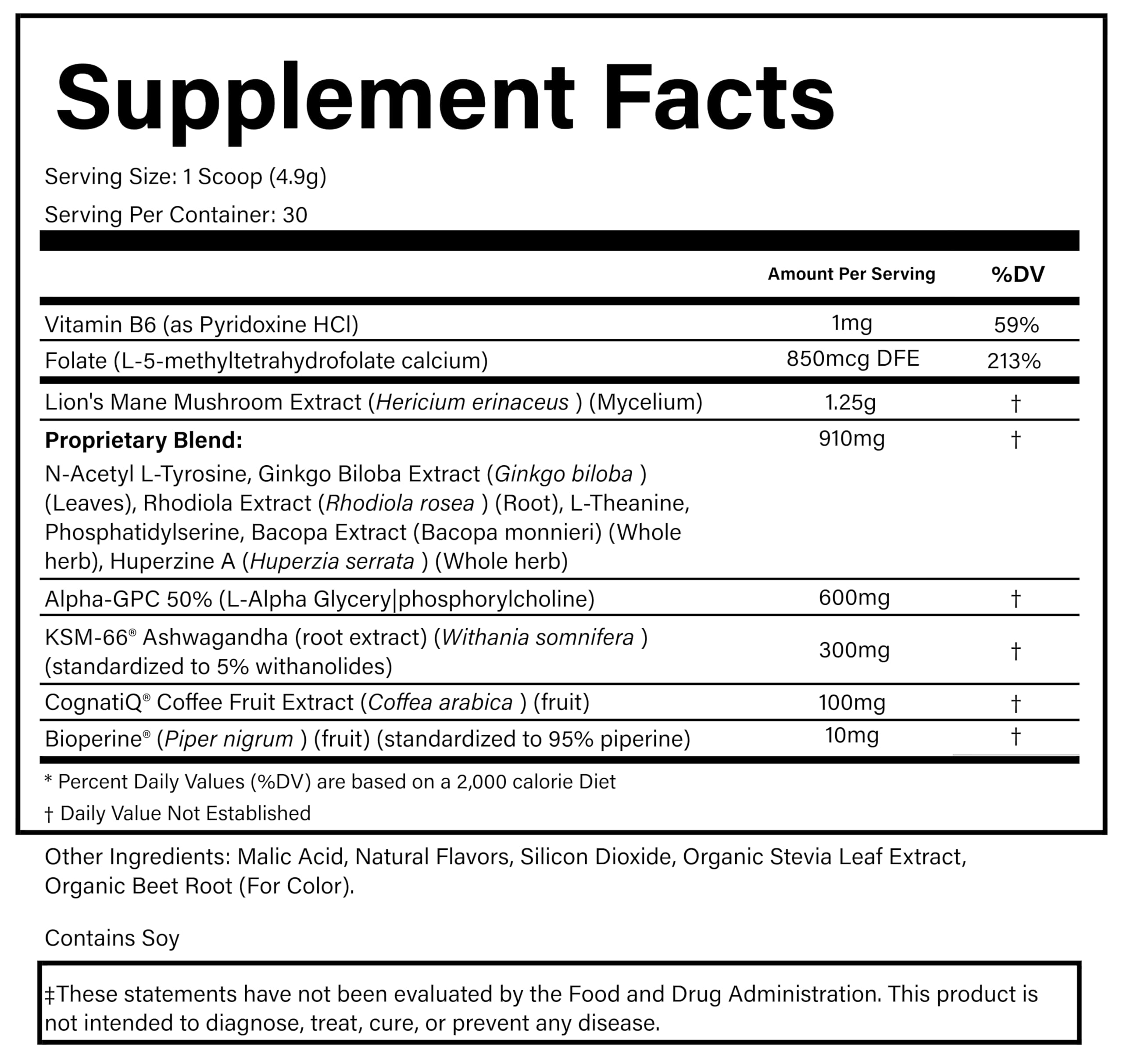 PURE® Healthy Brain Nootropic Powder - 30 Servings - 1.25g Lion’s Mane, 600mg Alpha-GPC & KSM-66® Ashwagandha - Cognitive Support for Memory, Focus & Stress Relief - 147 Grams, Strawberry Flavor! PURE buy supplements canada