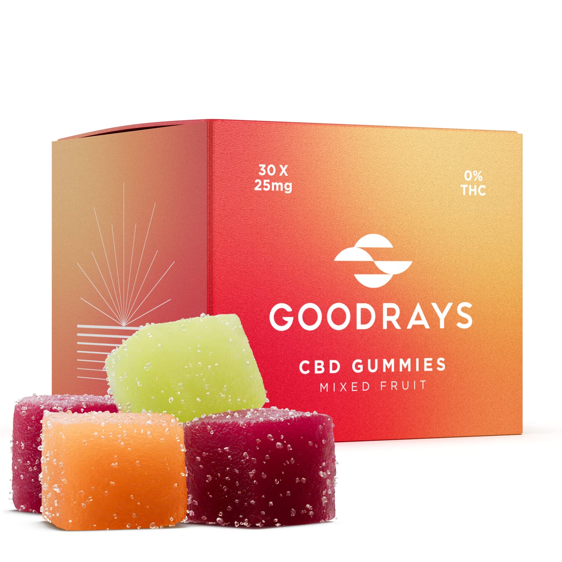 Goodrays - CBD Gummies - High Strength 30 x 25mg Mixed Fruits CBD Edibles Goodrays buy supplements canada