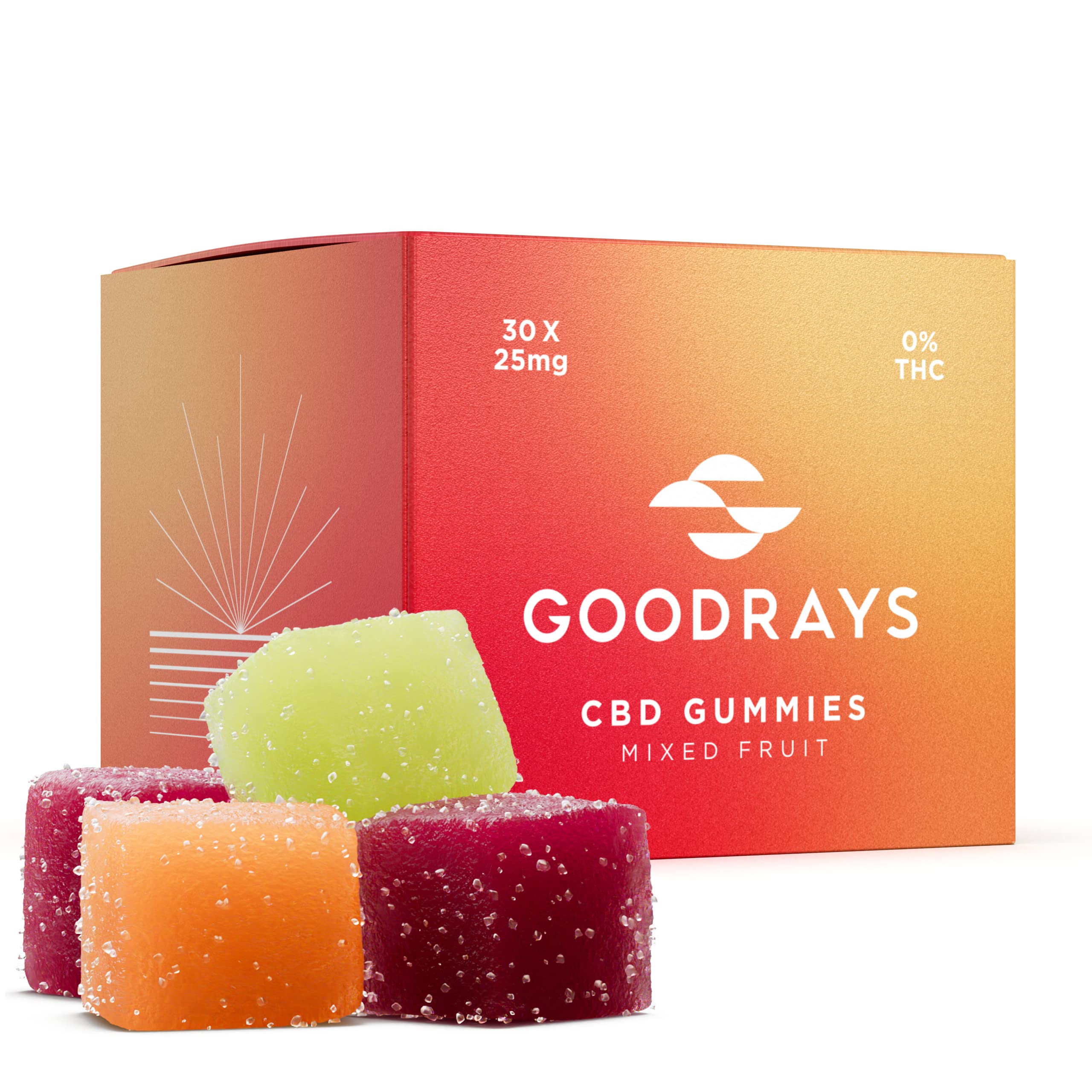 Goodrays - CBD Gummies - High Strength 30 x 25mg Mixed Fruits CBD Edibles Goodrays buy supplements canada