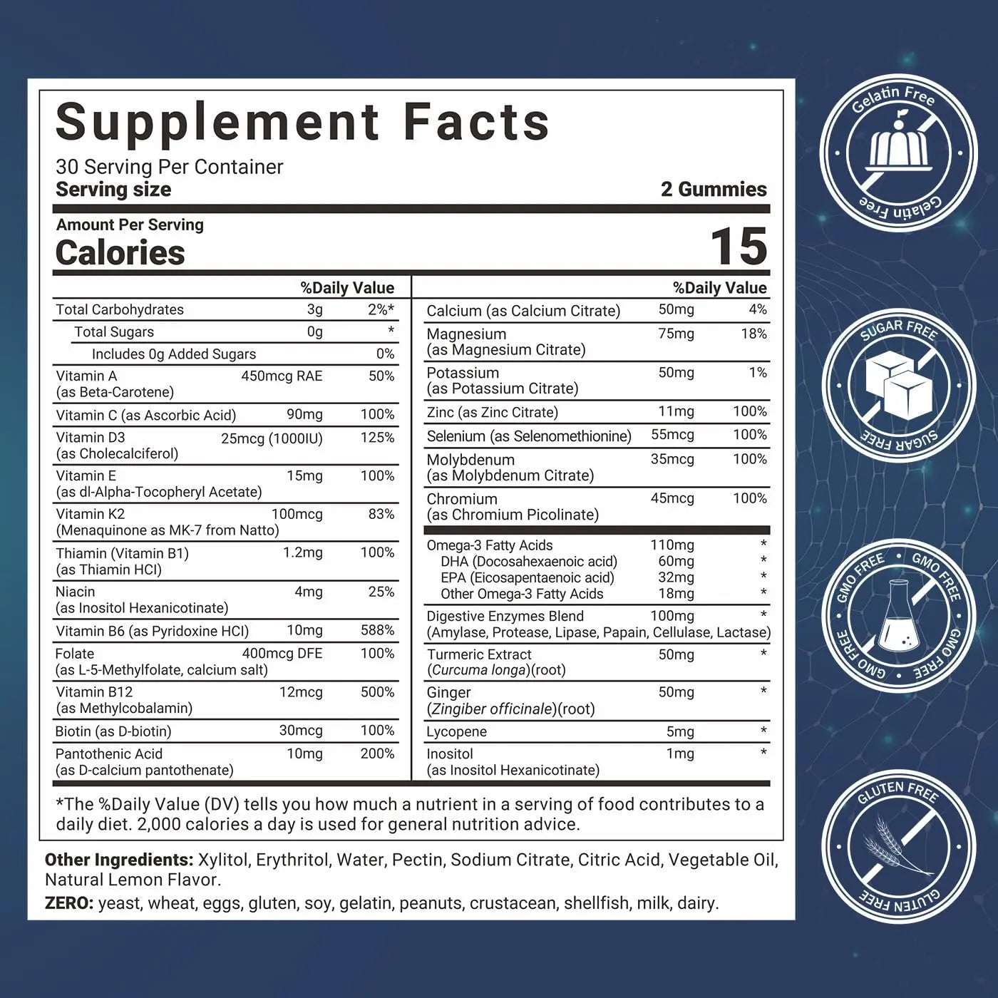 Mens Multivitamins Gummies, Methylated Multivitamin with Vitamins A C D K E, B Complex, Omega-3, Digestive Enzymes, Lycopene Wiszeen buy supplements canada