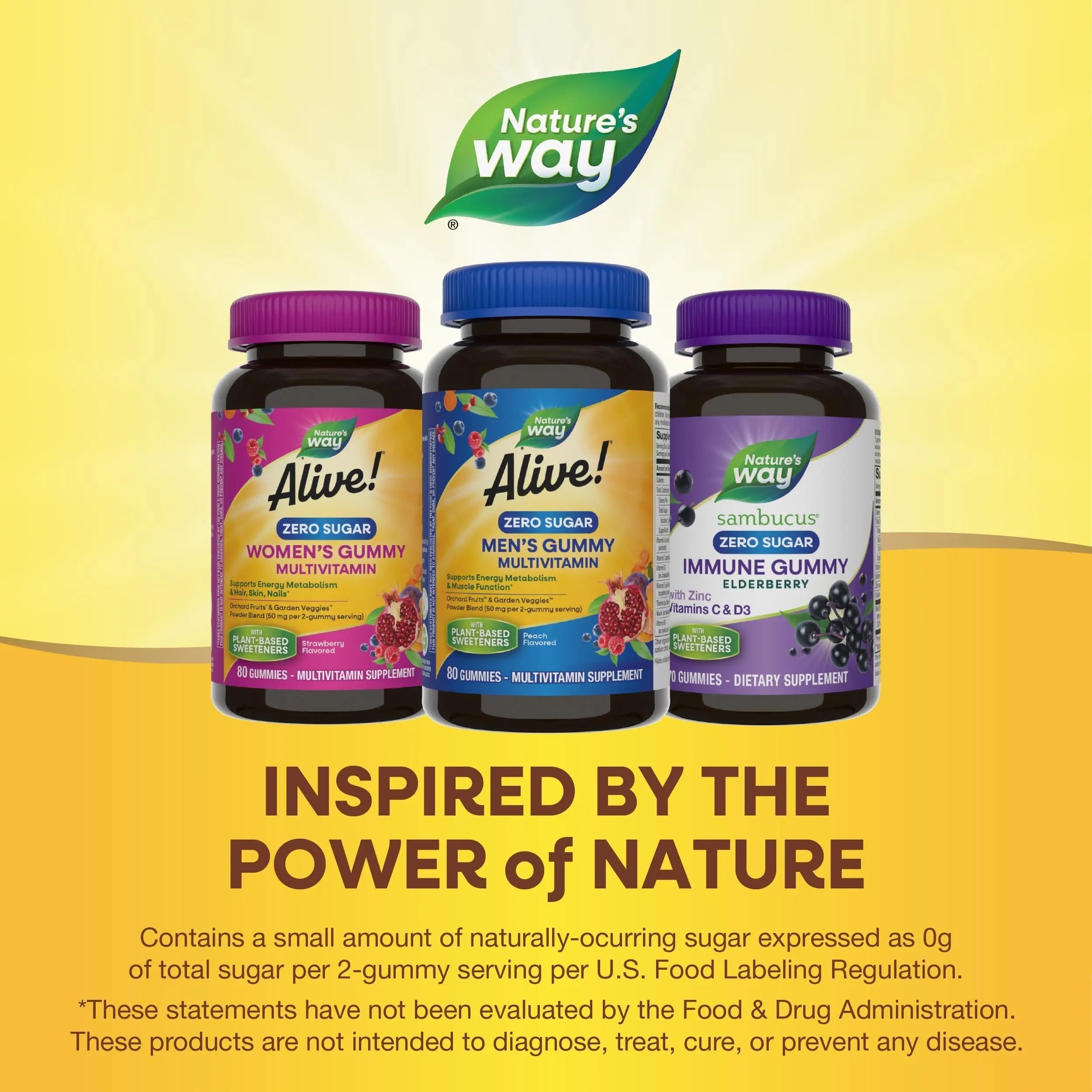 Nature’s Way Alive! Zero Sugar Men's Gummy Multivitamins, Energy Metabolism*, Muscle Function*, B-Vitamins Nature's Way buy supplements canada