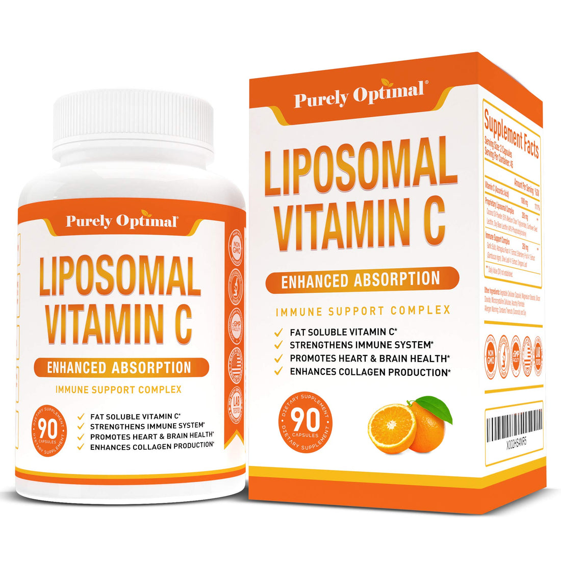 Premium Liposomal Vitamin C Supplement - High Absorption, Fat Soluble Ascorbic Acid Purely Optimal buy supplements canada