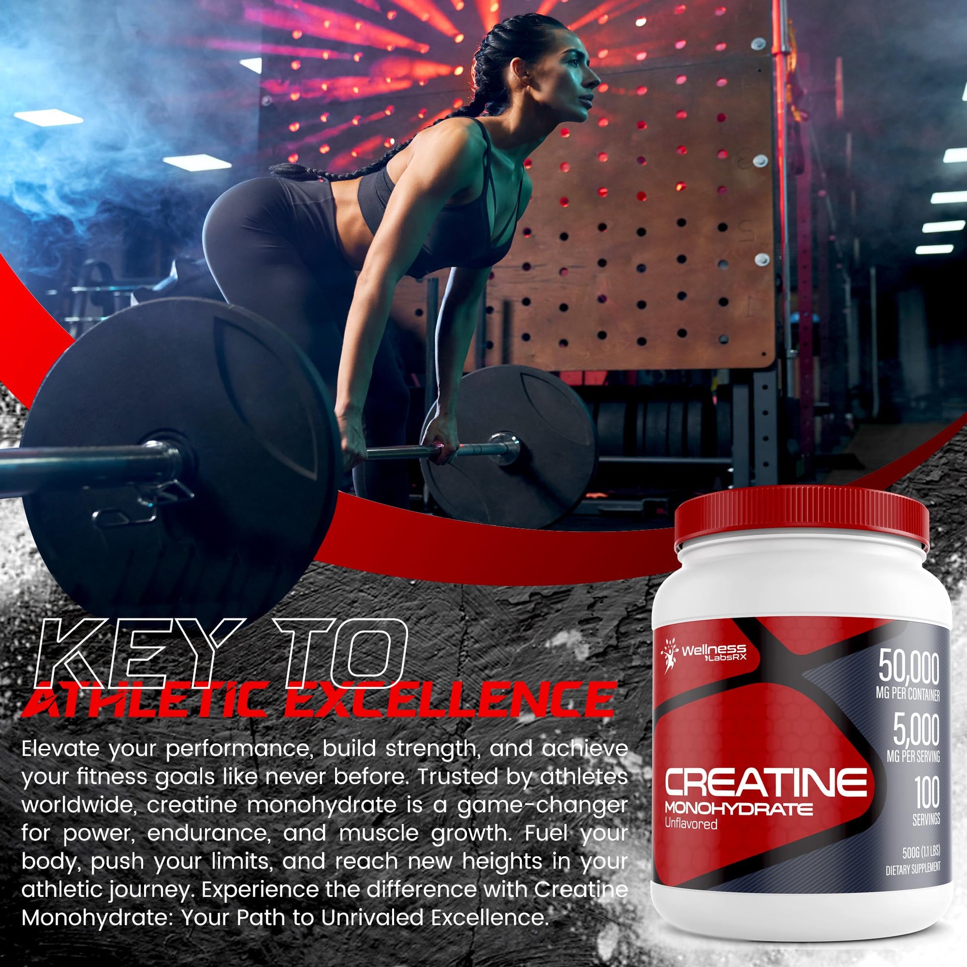Creatine Monohydrate Powder - 5000mg Micronized for Muscle Growth, Enhanced WELLNESS LABSRX buy supplements canada