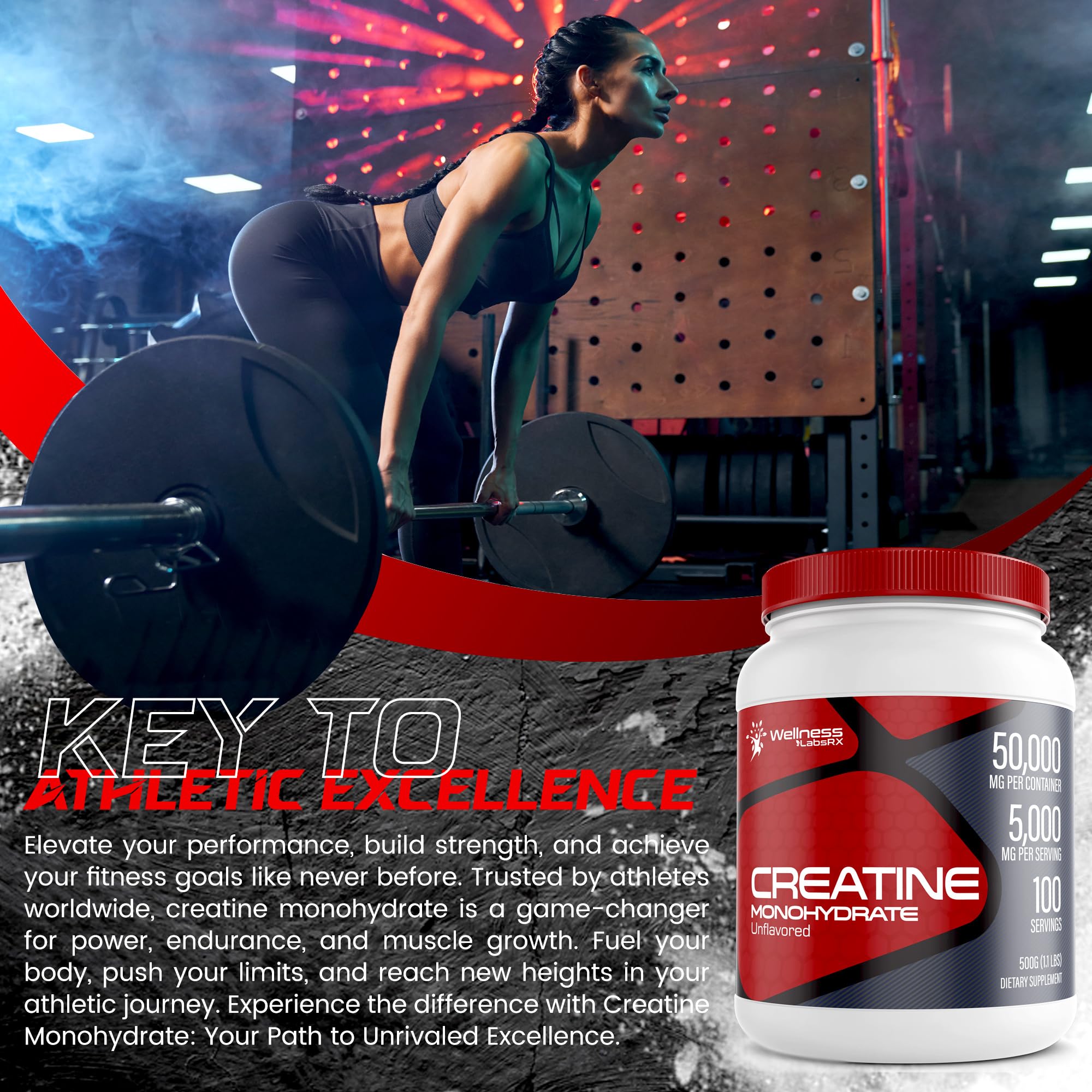 Creatine Monohydrate Powder - 5000mg Micronized for Muscle Growth, Enhanced WELLNESS LABSRX buy supplements canada