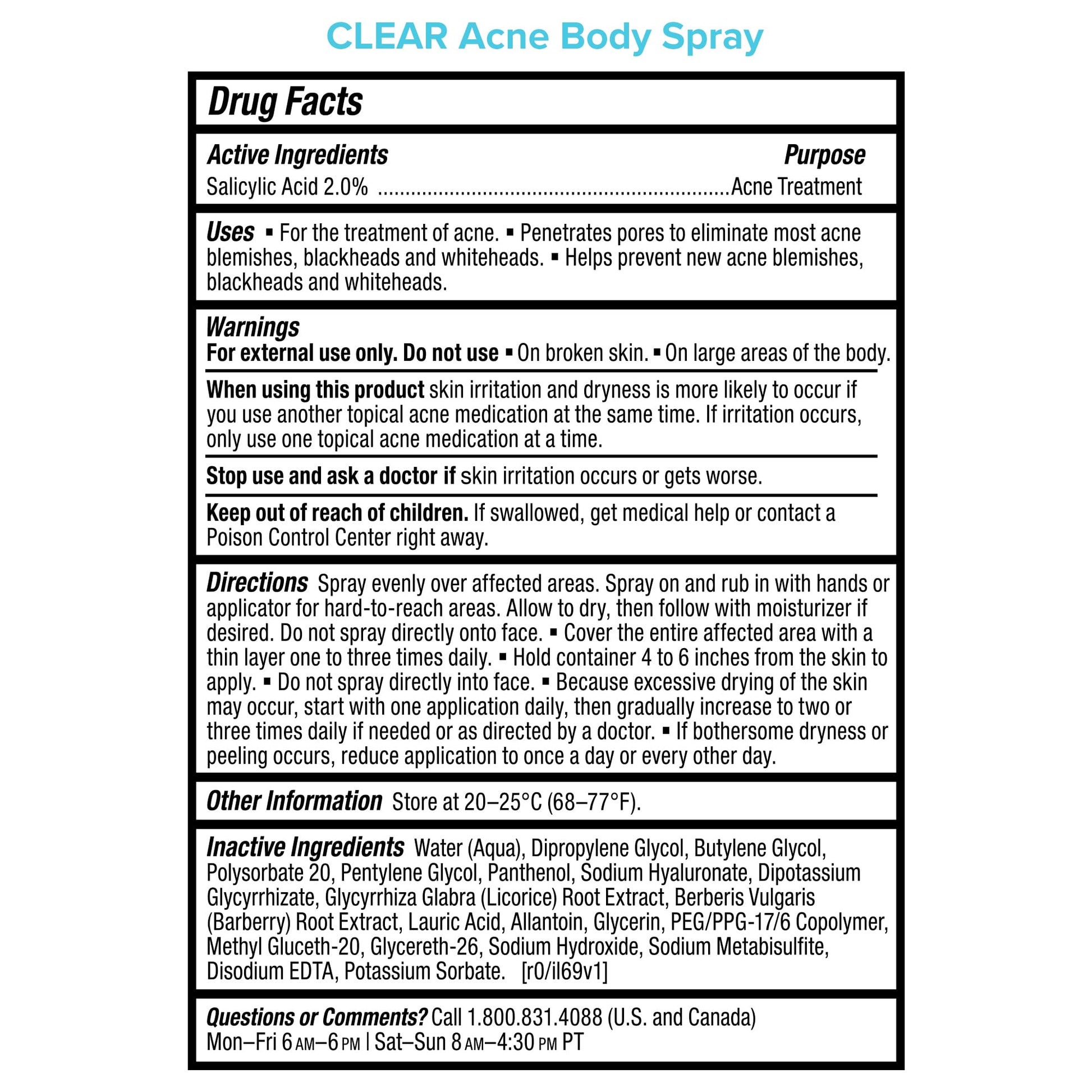 Paula's Choice CLEAR Exfoliating Back & Body Acne Spray, Bacne Spray with 2% BHA Salicylic Acid Back Acne Treatment for Clogged Pores Paula's Choice buy supplements canada