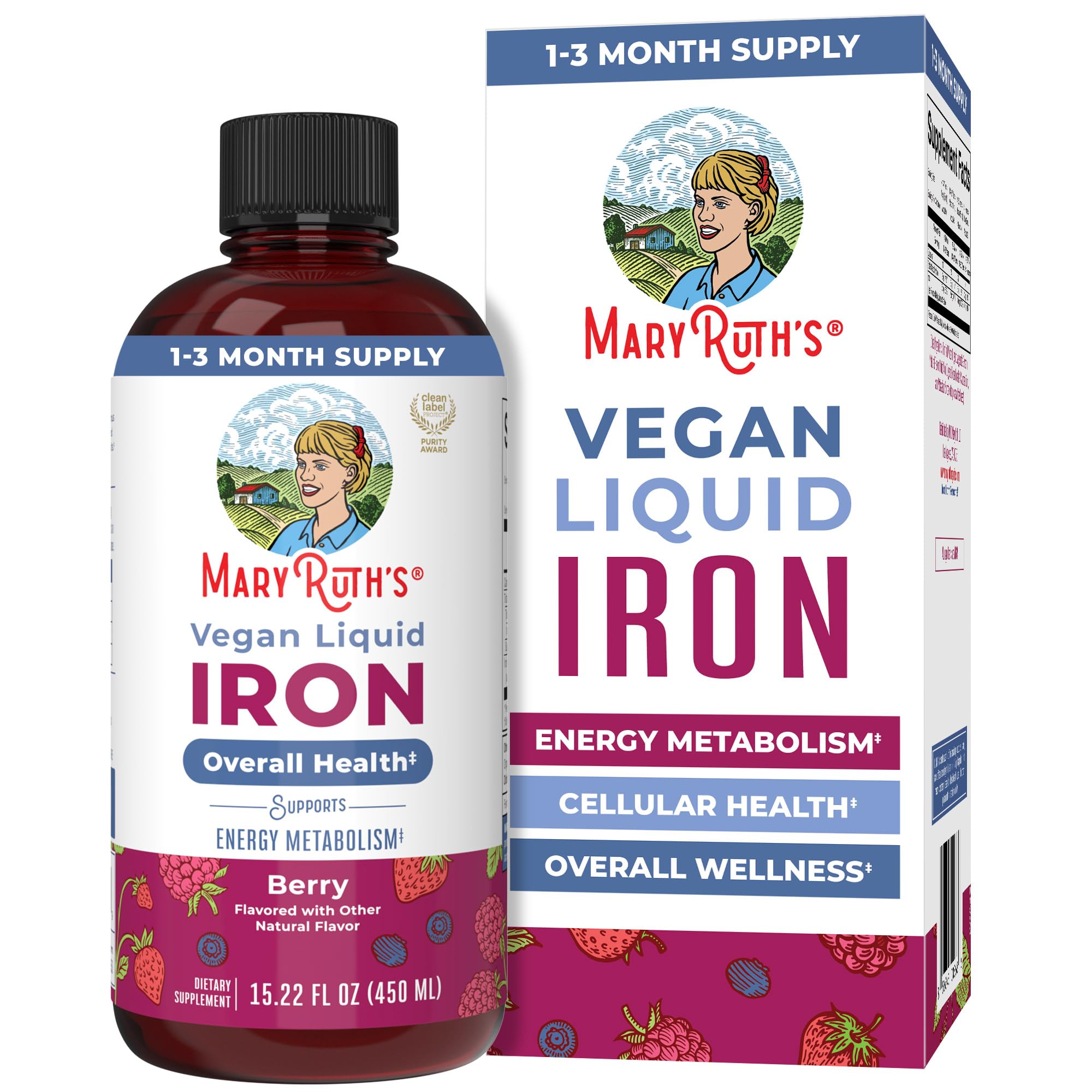Iron Supplement for Women Men & Kids | Liquid Iron Supplement for Women Men & Kids | Iron for Healthy Blood & Oxygen | Ages 4 & Up | Sugar Free | Vegan | Non-GMO | Gluten Free | 15.22 Fl Oz MARYRUTH'S buy supplements canada