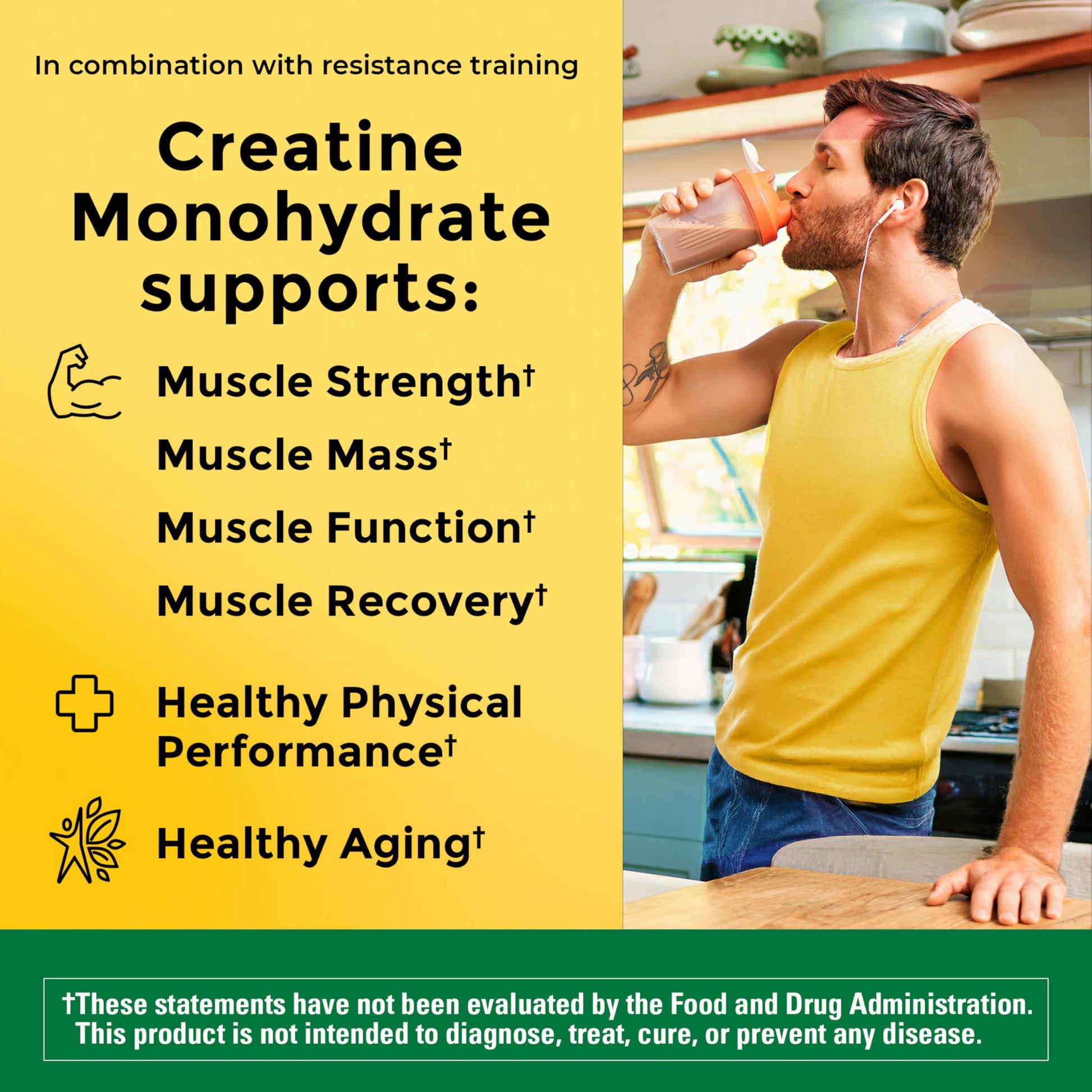 Nature Made Micronized Creatine Monohydrate Powder 5 g per Serving, Unflavored Drink Mix Powder, Muscle Support, 450 g, 90 Day Supply Nature Made buy supplements canada