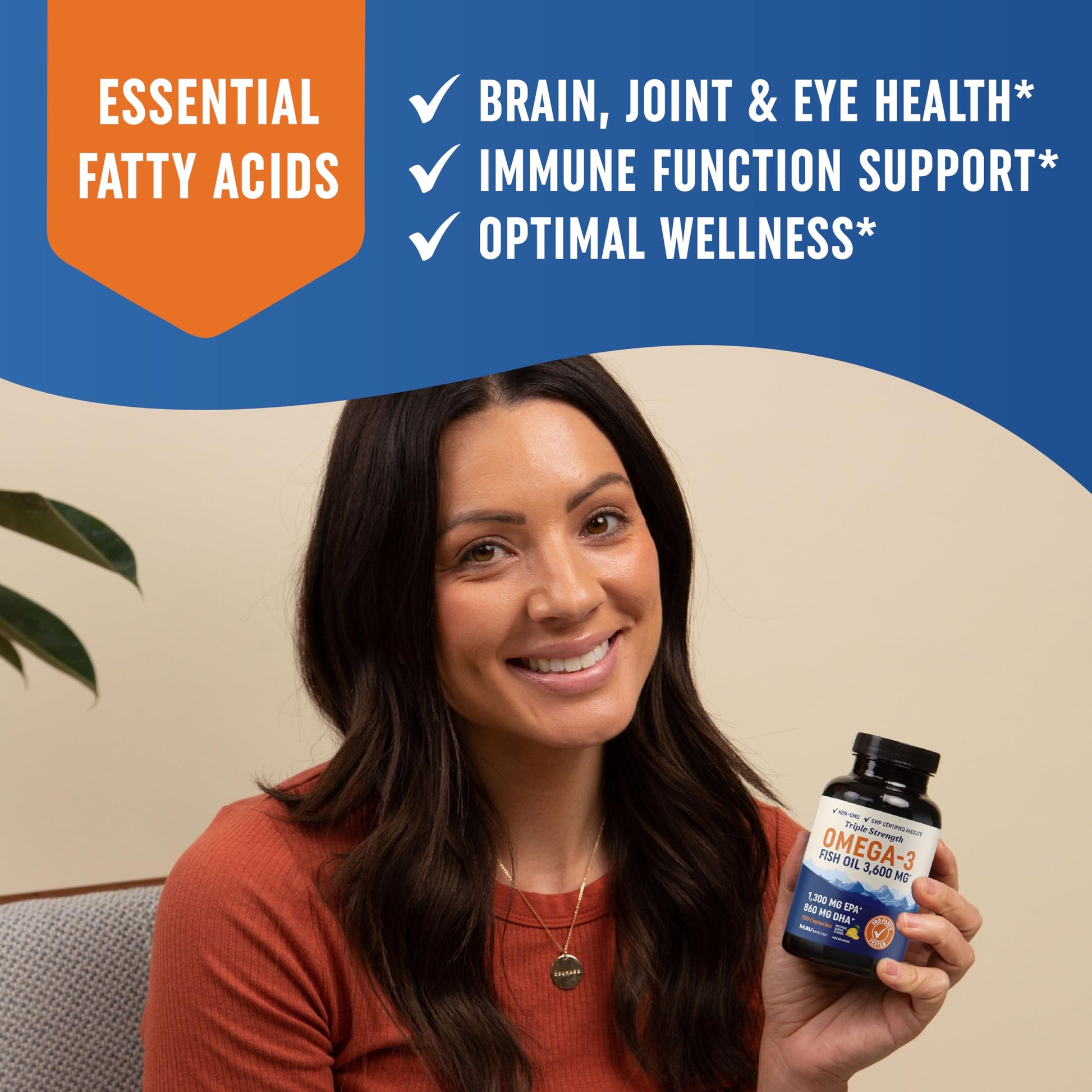 Triple Strength Omega 3 Fish Oil | 3600 mg EPA & DHA | Over 2100mg of Omega 3 Fatty MAV NUTRITION buy supplements canada