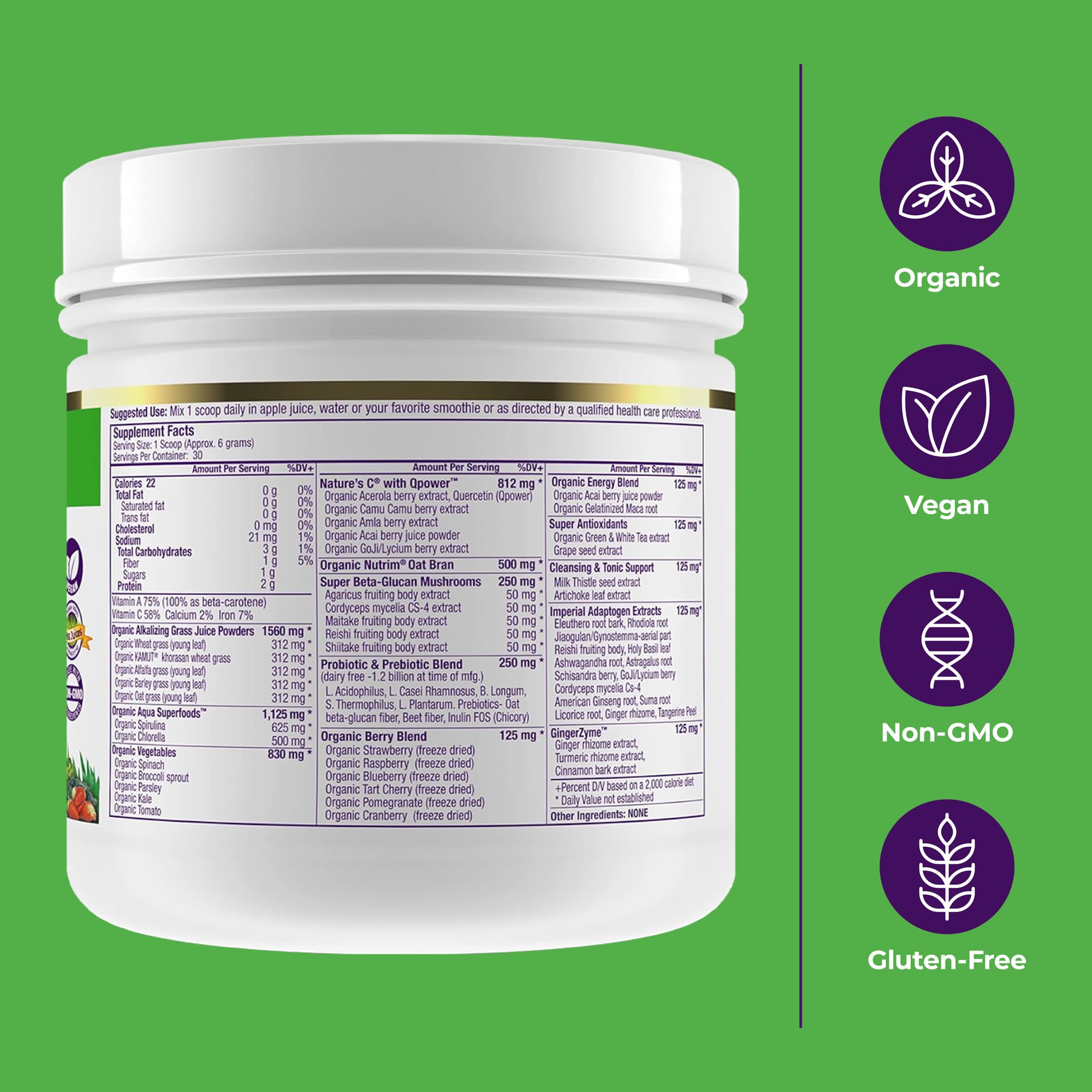 Paradise, ORAC Energy Greens Powder Extract, Super Antioxidants, Probiotics for Gut Health & Digestion, Vitamin C for Immunity, with Spirulina & Chlorella, Non-GMO, Gluten Free, 30 Servings Paradise Herbs buy supplements canada