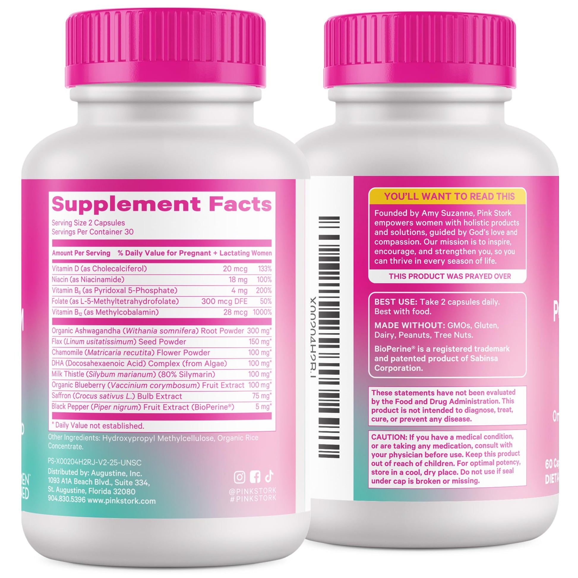 Pink Stork Postpartum Mood Support - Postnatal Hormone Balance for Women - Breastfeeding Friendly - Stress & Cognitive Support, New Mom Essentials - Ashwagandha, Chamomile, & Vitamin D, 60 Capsules Pink Stork buy supplements canada