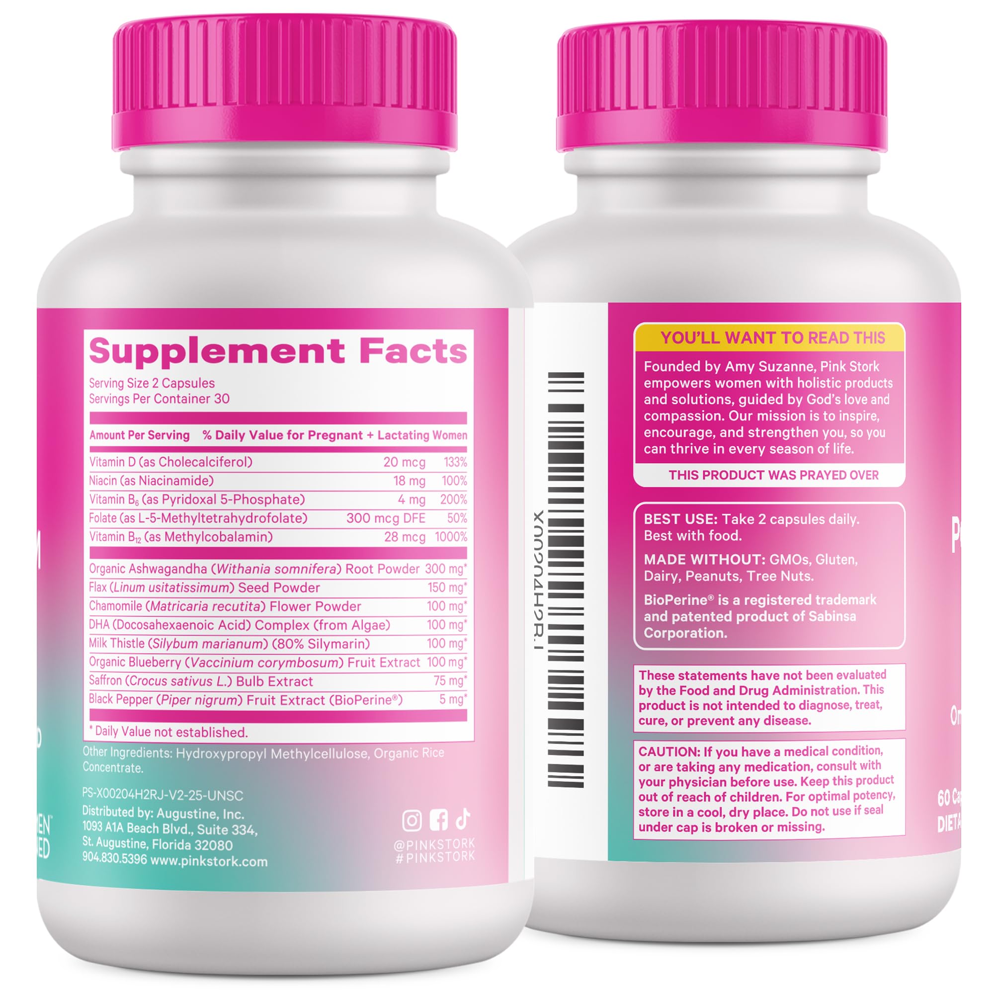 Pink Stork Postpartum Mood Support - Postnatal Hormone Balance for Women - Breastfeeding Friendly - Stress & Cognitive Support, New Mom Essentials - Ashwagandha, Chamomile, & Vitamin D, 60 Capsules Pink Stork buy supplements canada