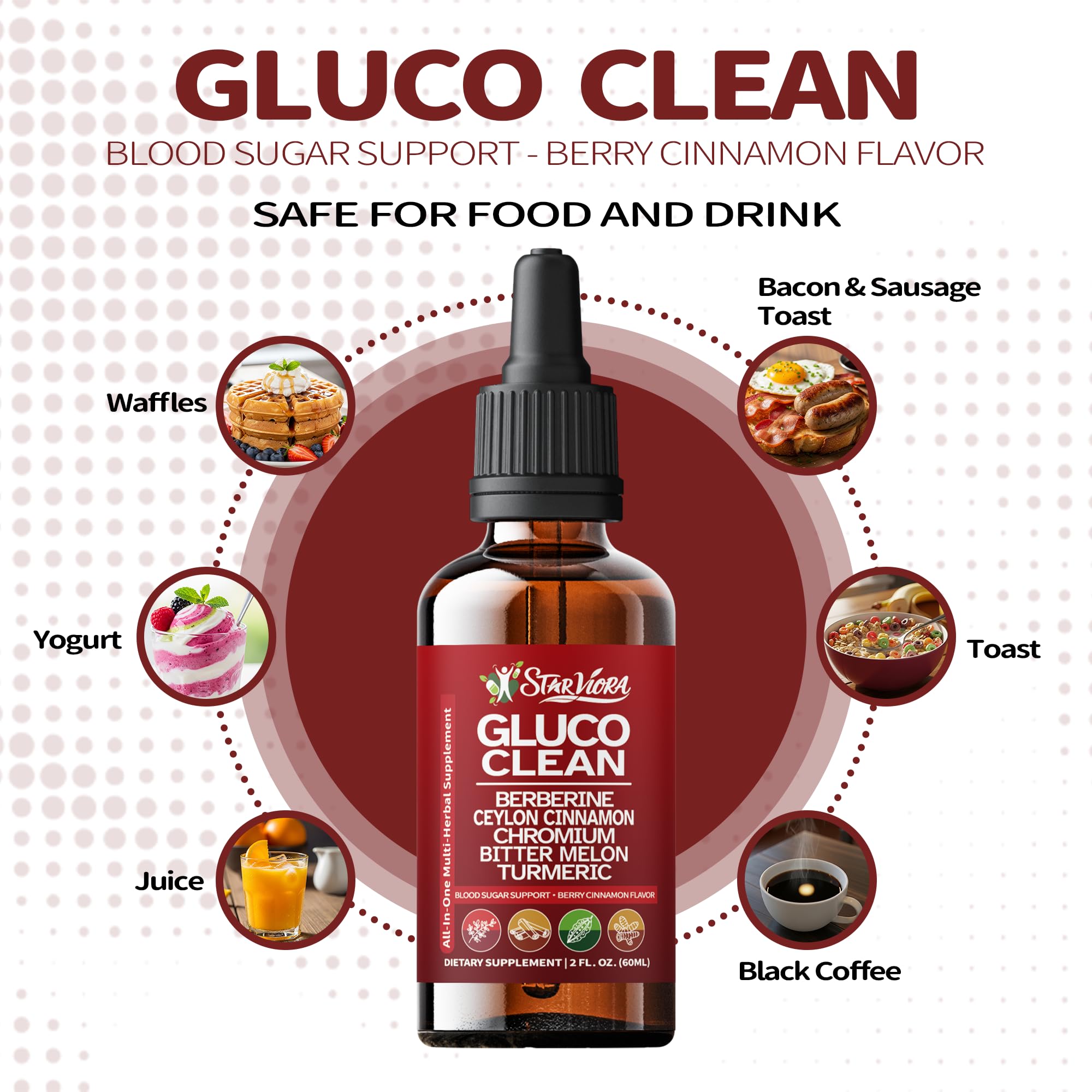 StarViora Gluco Clean Sugar-Free Herbal Blend with Berberine & Chromium, Bitter Melon, Ginseng and Alpha Lipoic Acid for Daily Wellness StarViora buy supplements canada