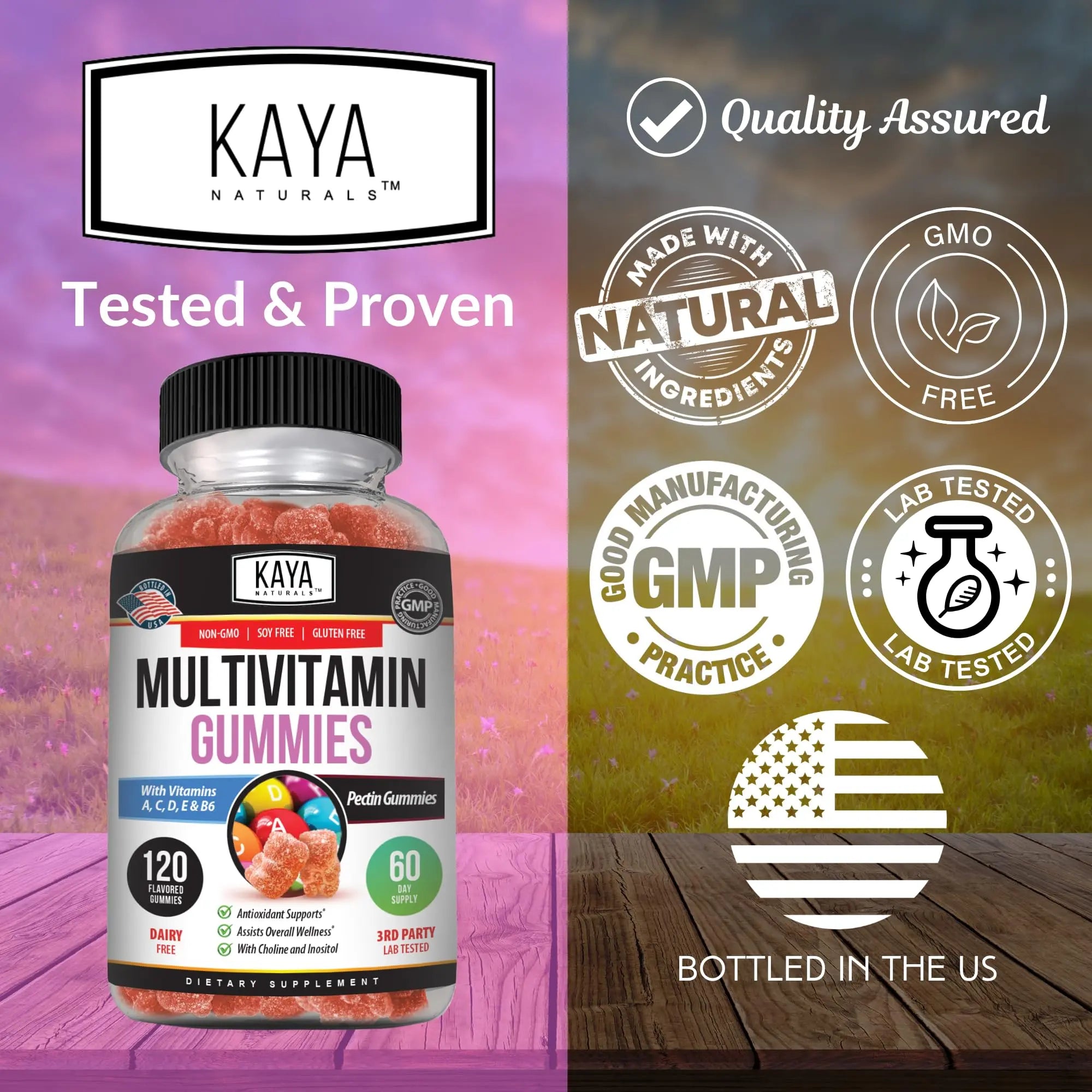 Kaya Naturals Adult Multi Vitamin Gummy, 120 Count, Biotin, Vitamin A, B-12, C & E, Including Zinc, Folic Acid, Strawberry Flavor (120 Gummies) Kaya Naturals buy supplements canada