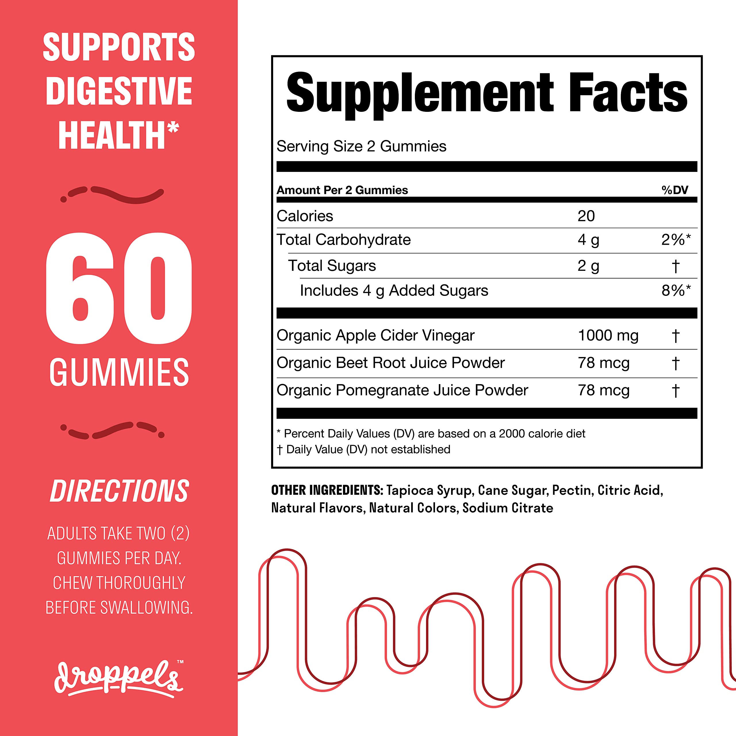Droppels Apple Cider Vinegar Gummies 1000mg with Beet Root & Pomegranate - ACV Keto Droppels buy supplements canada