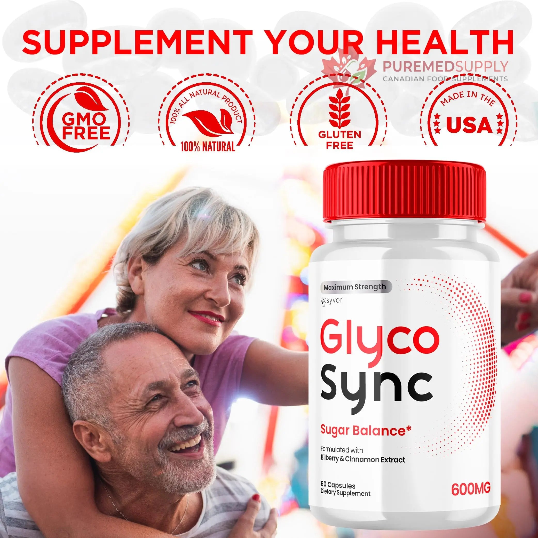 (2 Pack) Glyco Sync Capsules, Official Glyco Sync Balance Pills with All Natural Ingredients, Advanced Formula GlycoSync Joint Health and Wellness Support Max Strength for Men & Women (120 Capsules) Syvor buy supplements canada
