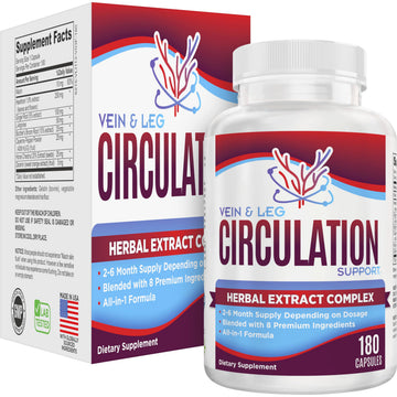Vein & Leg Circulation (2-Month) Support Supplement with 8 Active Ingredients in 1 Formula | Leg + Vein | Blood Circulation Support Supplements | 60-Day Bulk Supply | 180 Capsules Elevate Recovery Supplements buy supplements canada