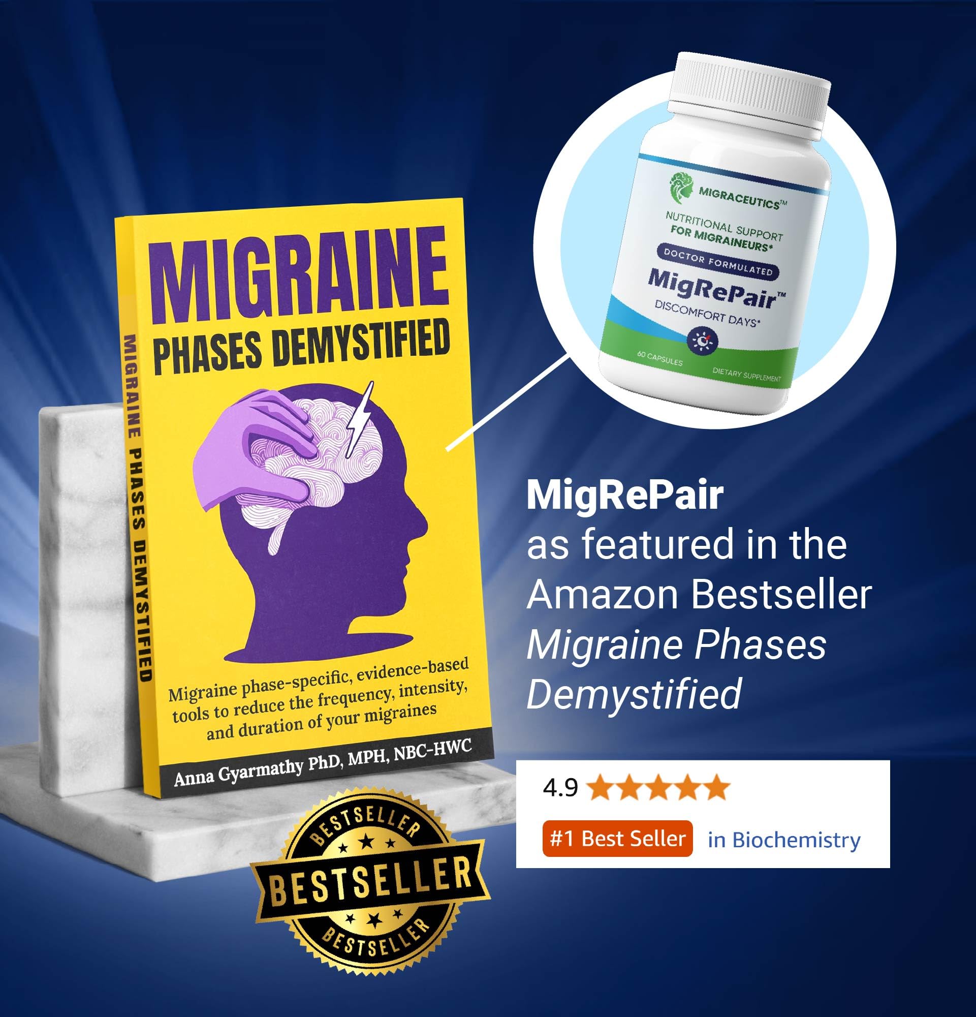 MigRePair | Doctor Formulated Natural Herbal Supplement for Migraine Relief Needs | Supports Relief During Migraine Discomfort (Ictal Phase) Migraceutics buy supplements canada