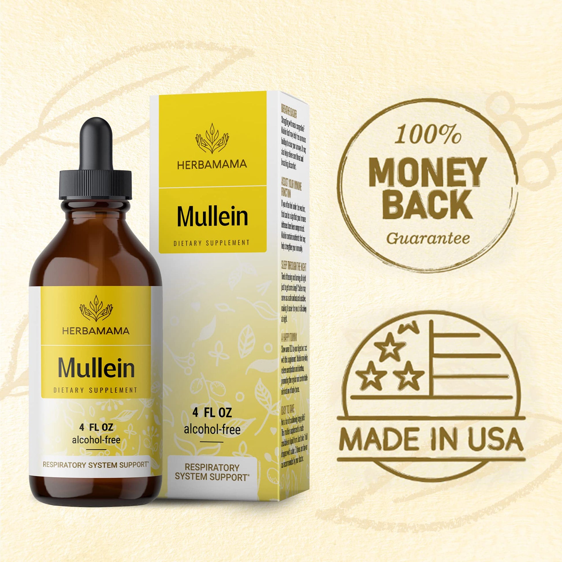 Mullein Leaf Tincture - Lung Cleanse - Vegan Mullein Drops - Lung Detox HERBAMAMA buy supplements canada