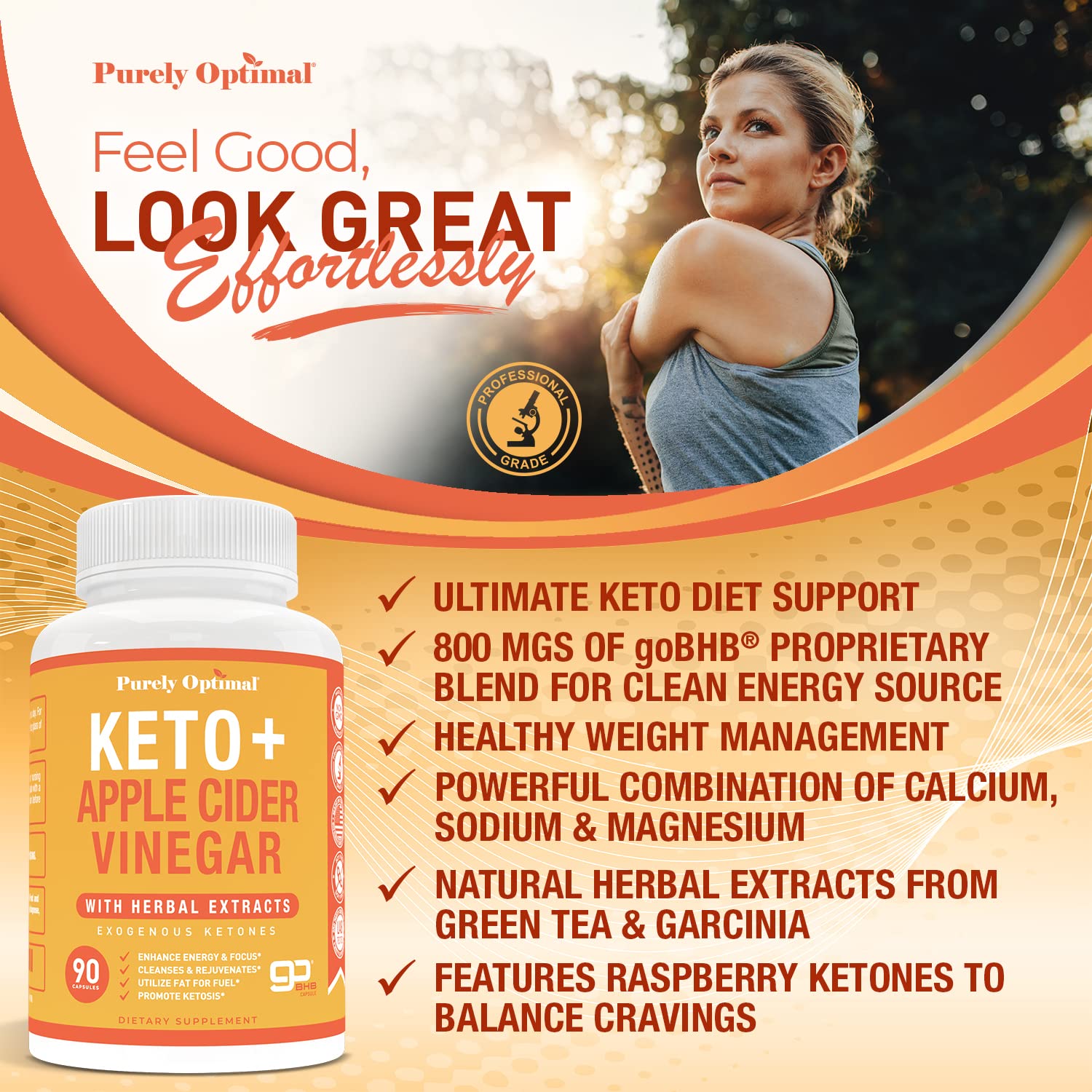Purely Optimal Premium Keto+Apple Cider Vinegar Pills - Promote Ketosis, Boost Energy Purely Optimal buy supplements canada