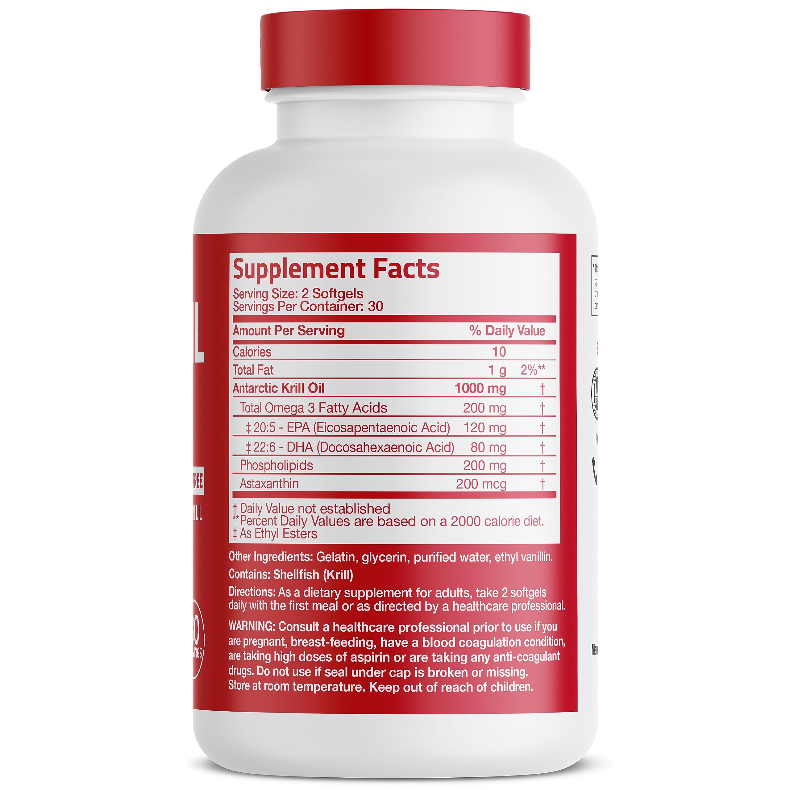 Bronson Antarctic Krill Oil 1000 mg with Omega-3s EPA, DHA, Astaxanthin Bronson buy supplements canada