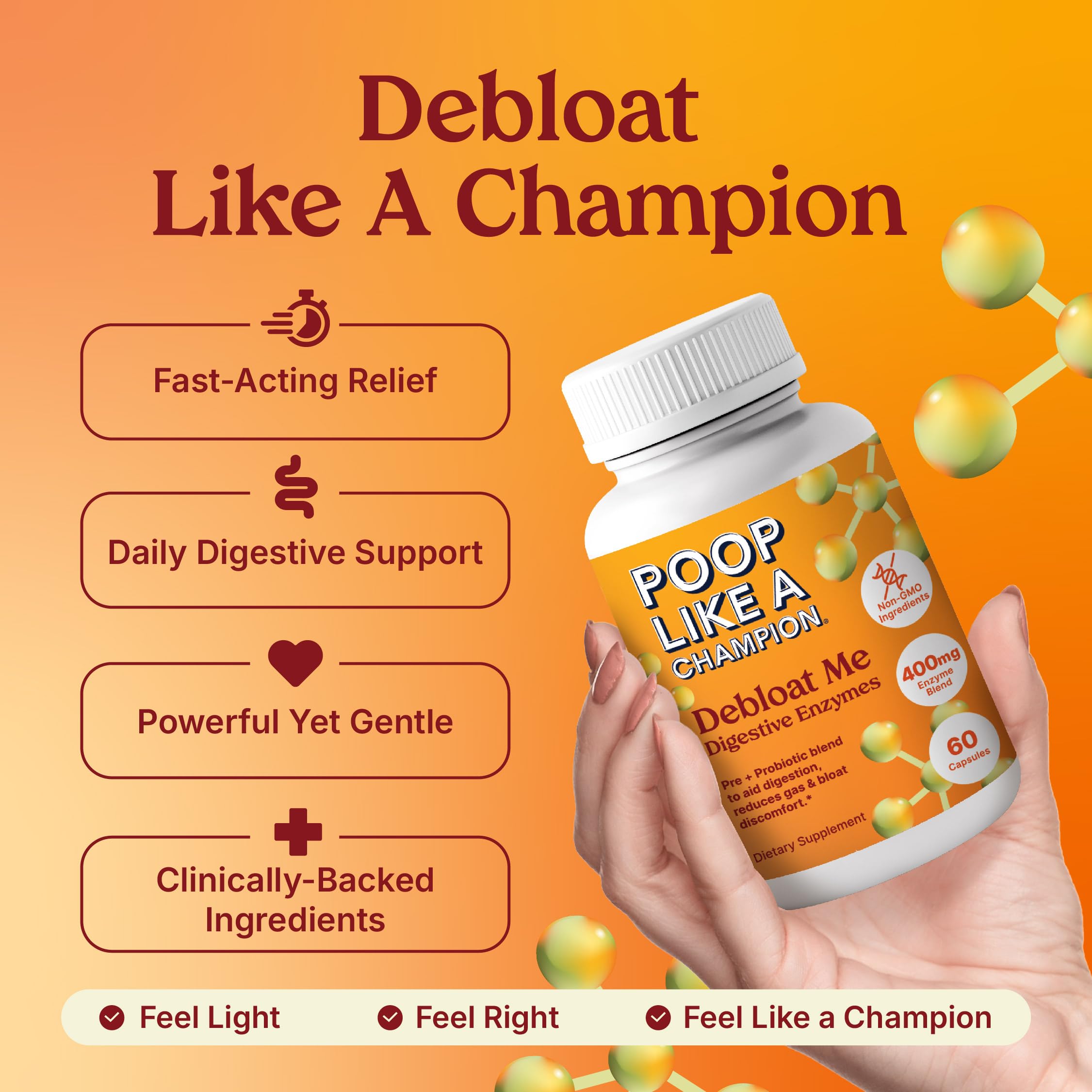 Poop Like a Champion Bloating Relief Digestive Enzymes, Probiotic Powered Capsules to Support Digestive Health and Gas Relief, 60 Capsules Poop Like a Champion buy supplements canada