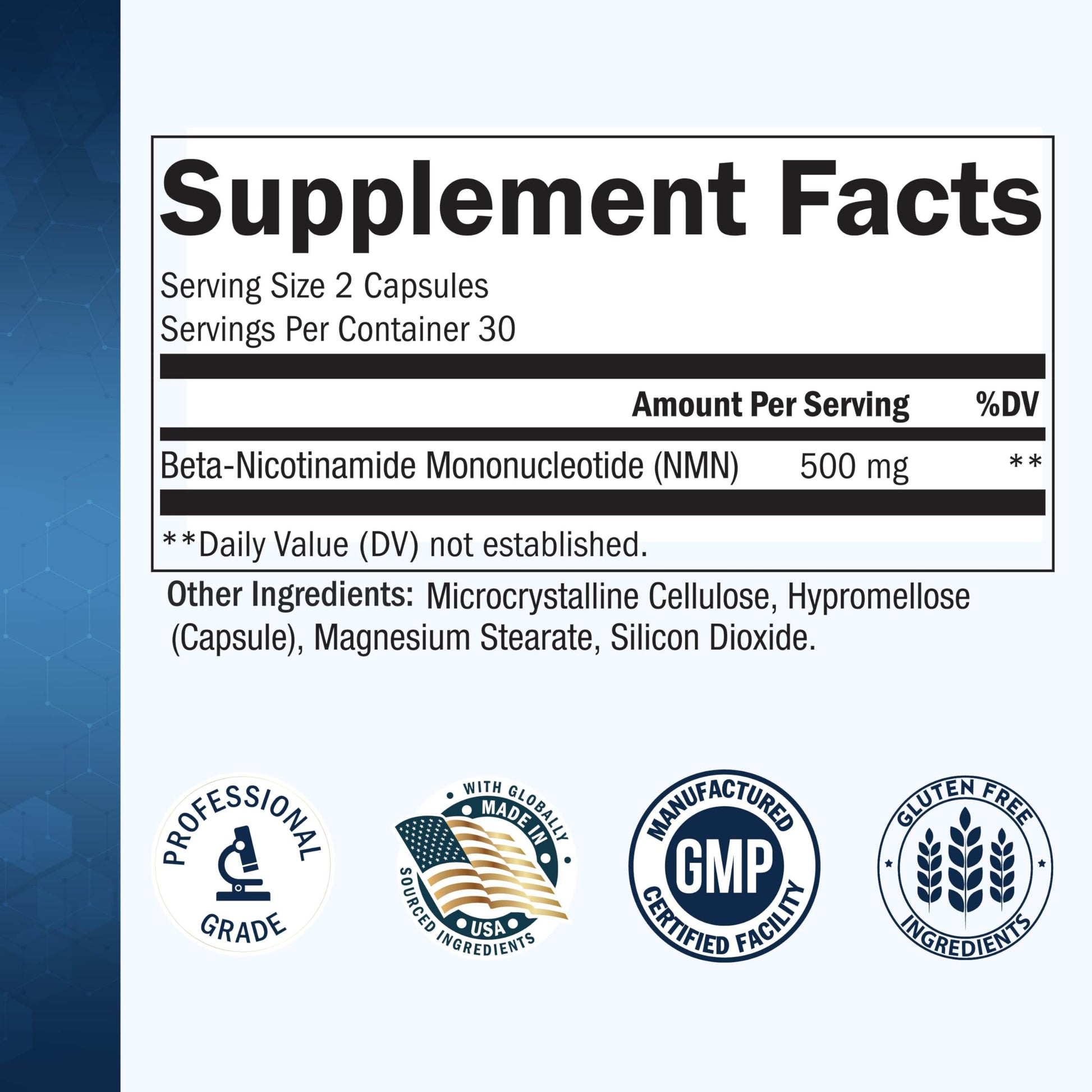 BioSchwartz NMN Supplement - 500mg Nicotinamide Mononucleotide - 30 Servings, 60 Capsules - Made in The USA with Premium Globally Sourced Ingredients, Third-Party Tested, Gluten-Free NMN Supplement BioSchwartz buy supplements canada