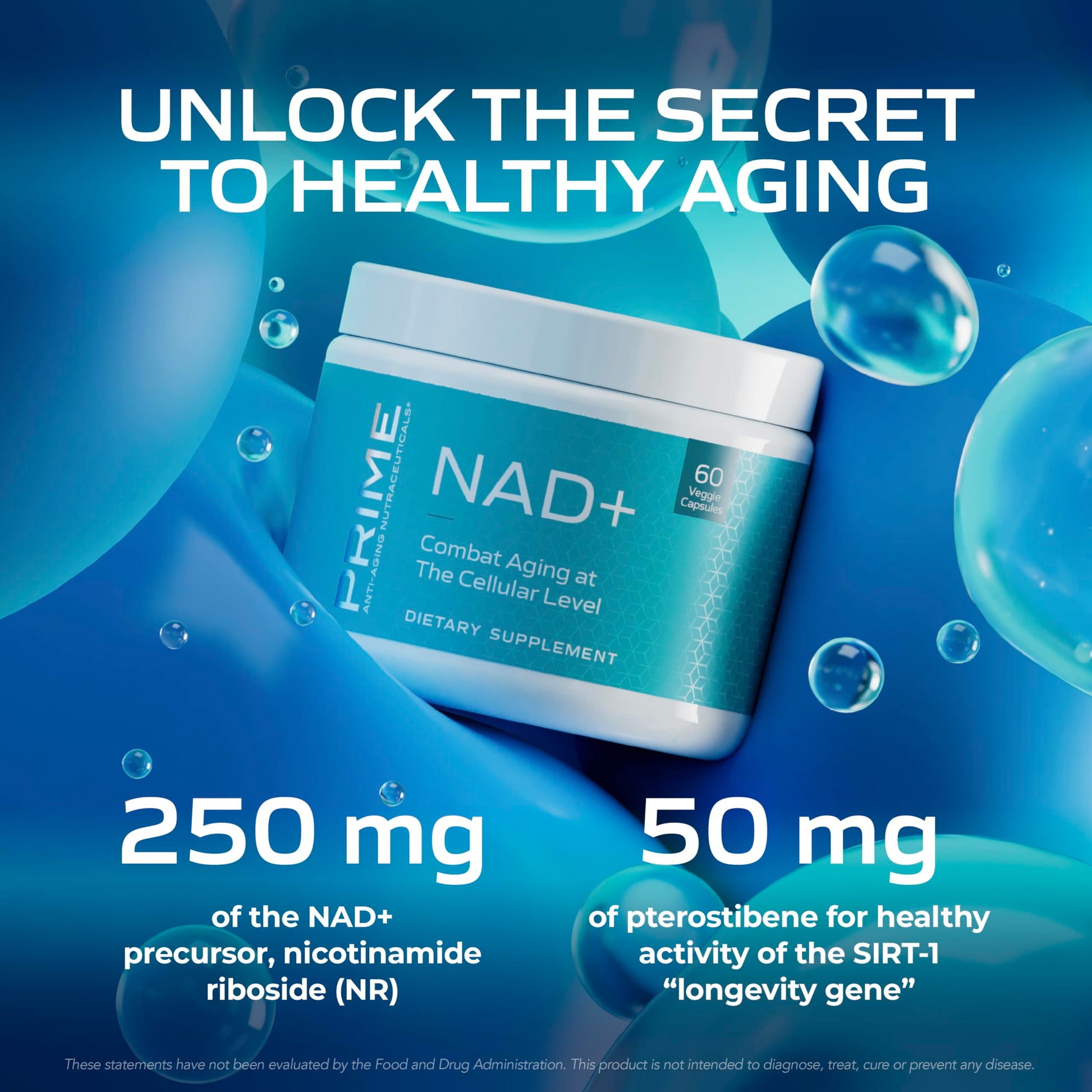 PRIME Anti-Aging Nutraceuticals NAD+ – Nicotinamide Riboside & Pterostilbene Supplement for Cellular Energy, Healthy Aging & Vitality, Vegan, Gluten-Free, 30 Servings PRIME buy supplements canada