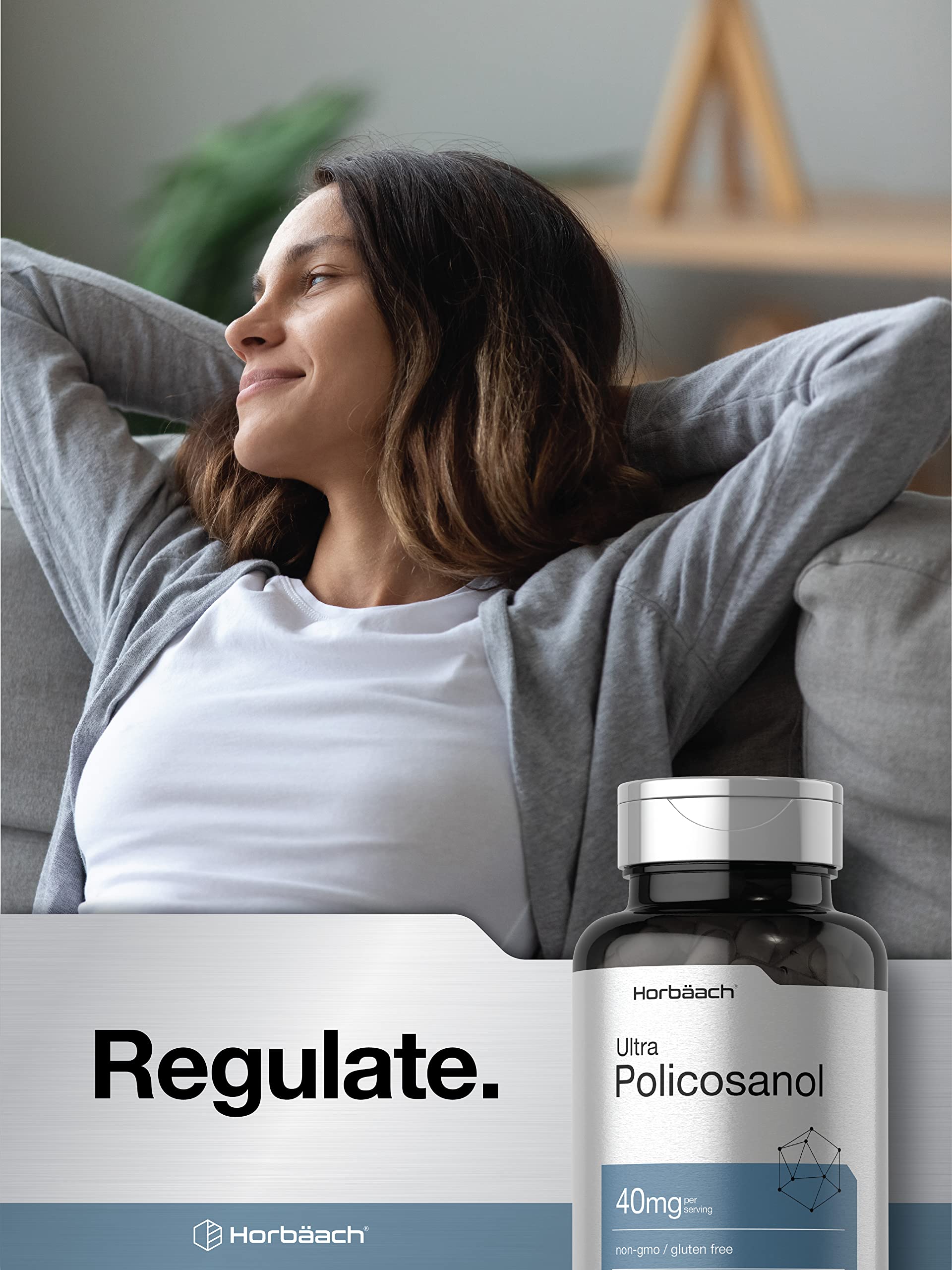 Policosanol 40mg | 200 Capsules | Non-GMO and Gluten Free | by Horbaach Horbäach buy supplements canada