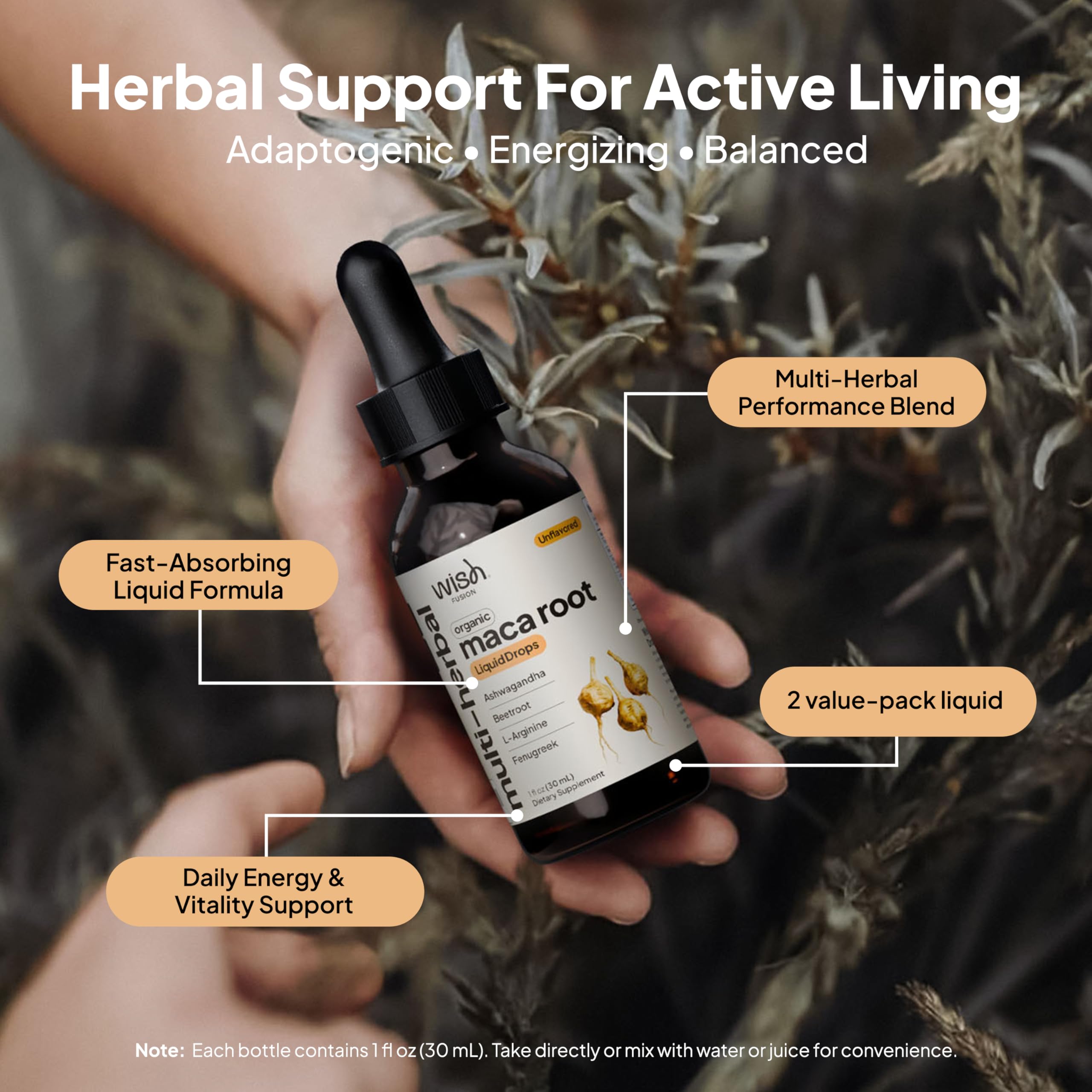 Wish Fusion Maca Root Liquid Drops 2 Pack Organic Maca Root Drops for Energy Support Hormone Balance, Mood Maca Root, Ashwagandha & Tongkat Ali Blend, Liquid Maca Root Extract Fenugreek & Beetroot Wish Fusion buy supplements canada