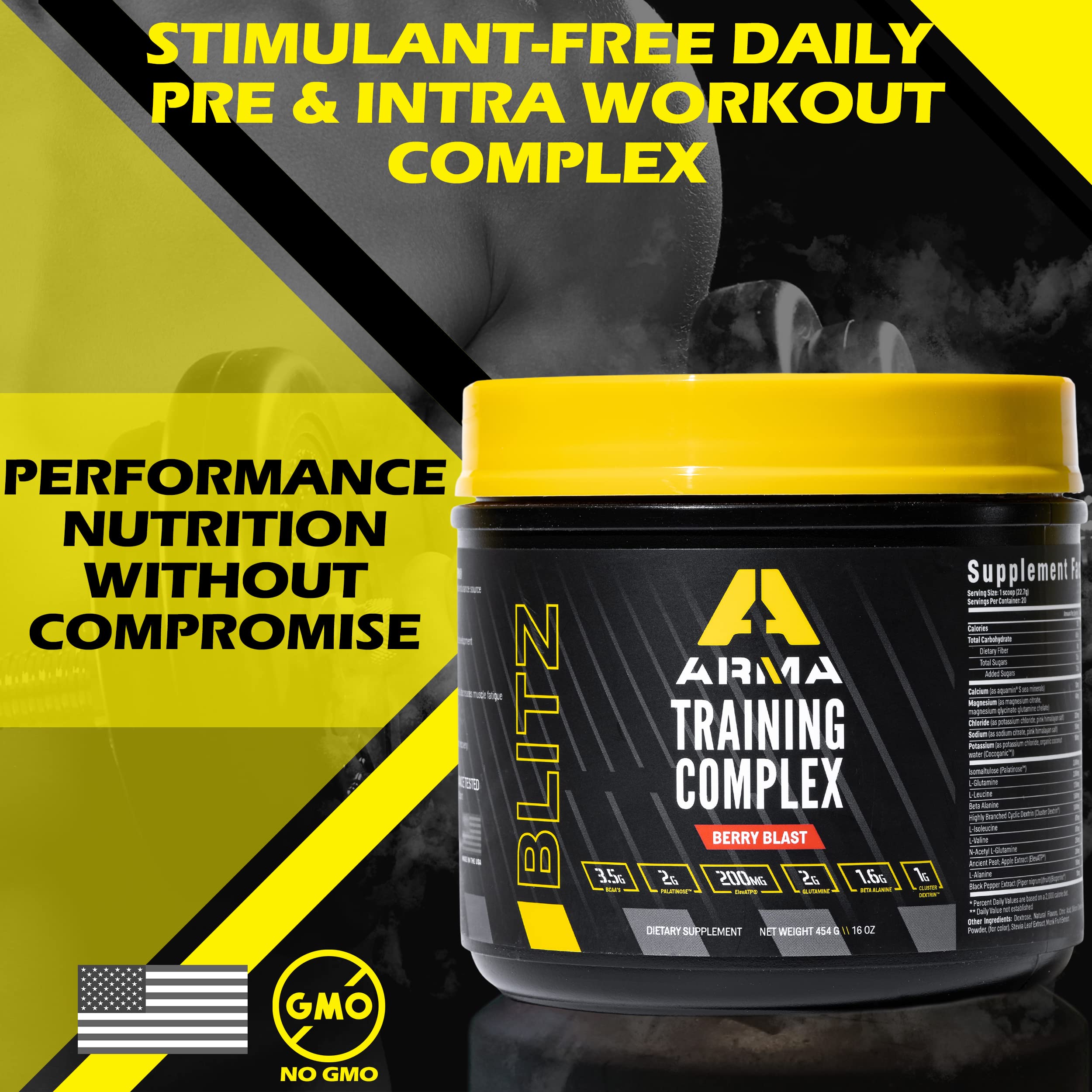 ARMA Blitz Non Stimulant Pre/Intra Powder – Natural Berry Pre-Workout Drink Mix ARMA buy supplements canada