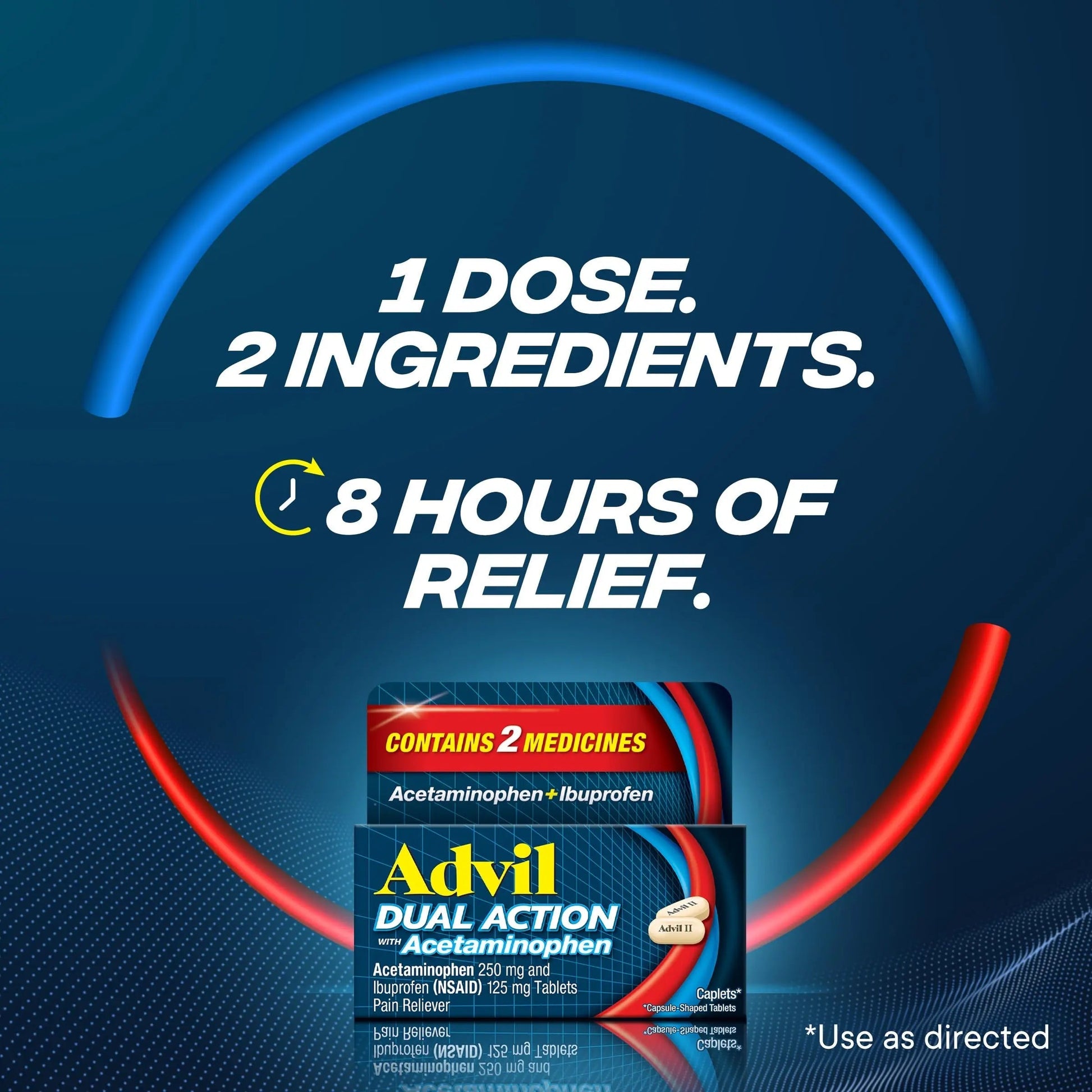 Advil Dual Action Coated Caplets, 125 Mg Ibuprofen and 250 Mg Acetaminophen per Dose (2 Dose Equivalent) for 8 Hour Pain Relief - 216 Count Advil buy supplements canada