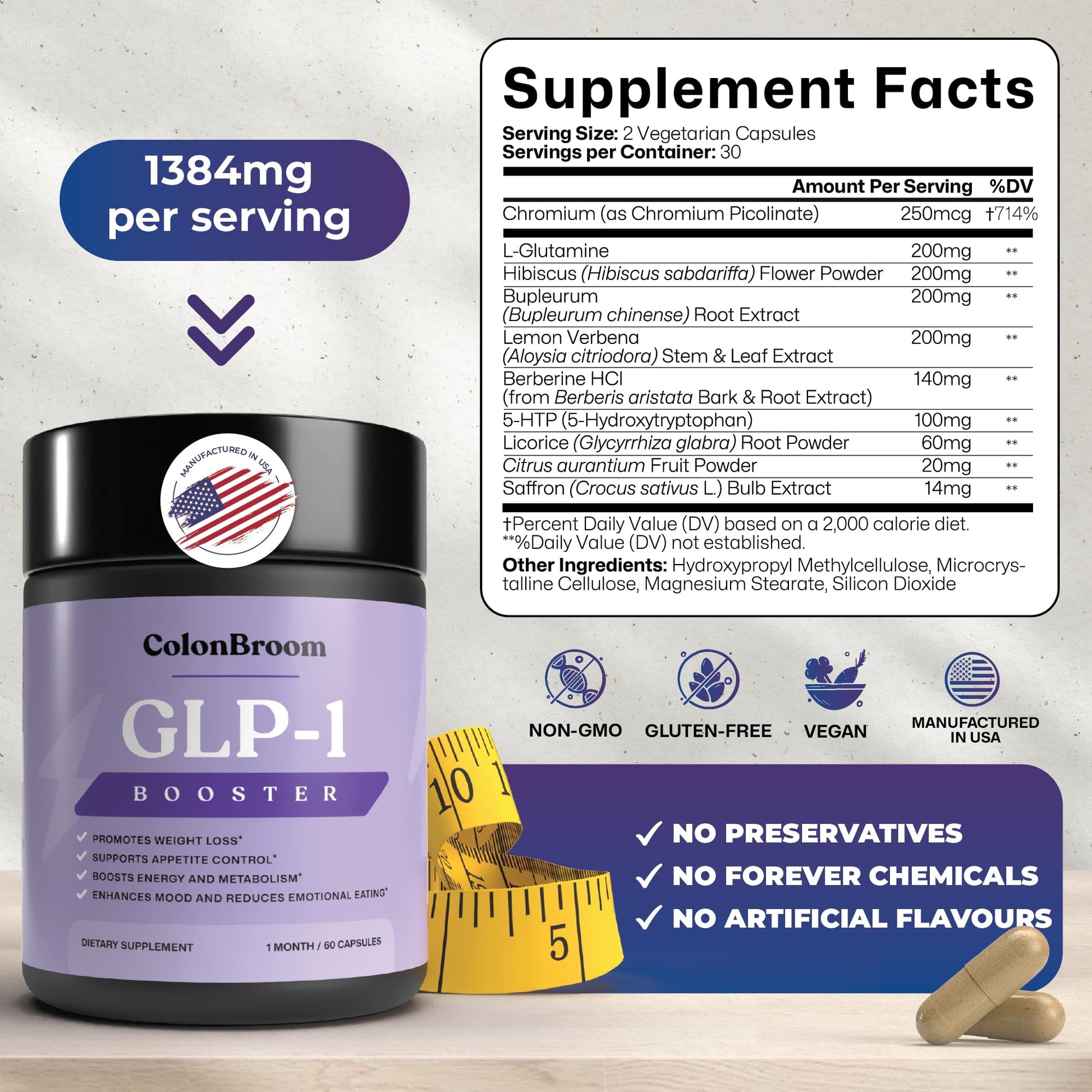 ColonBroom GLP-1 Weight Management Supplement for Women & Men - GLP1 Supports Gut Health, Metabolic Wellness & Appetite Regulation - Vegan, Gluten-Free Diet Capsules | 60 Count ColonBroom buy supplements canada