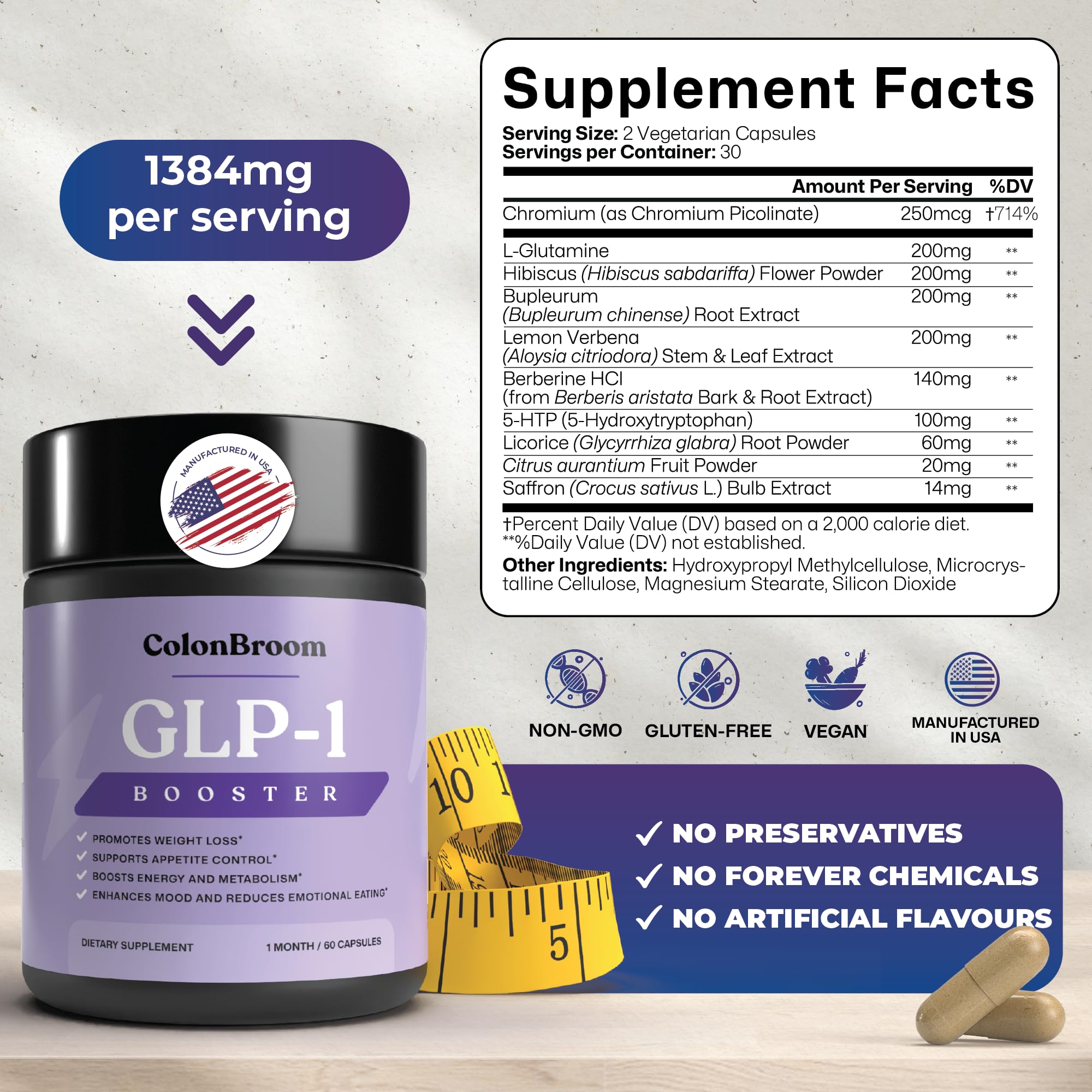 ColonBroom GLP-1 Weight Management Supplement for Women & Men - GLP1 Supports Gut Health, Metabolic Wellness & Appetite Regulation - Vegan, Gluten-Free Diet Capsules | 120 Count ColonBroom buy supplements canada