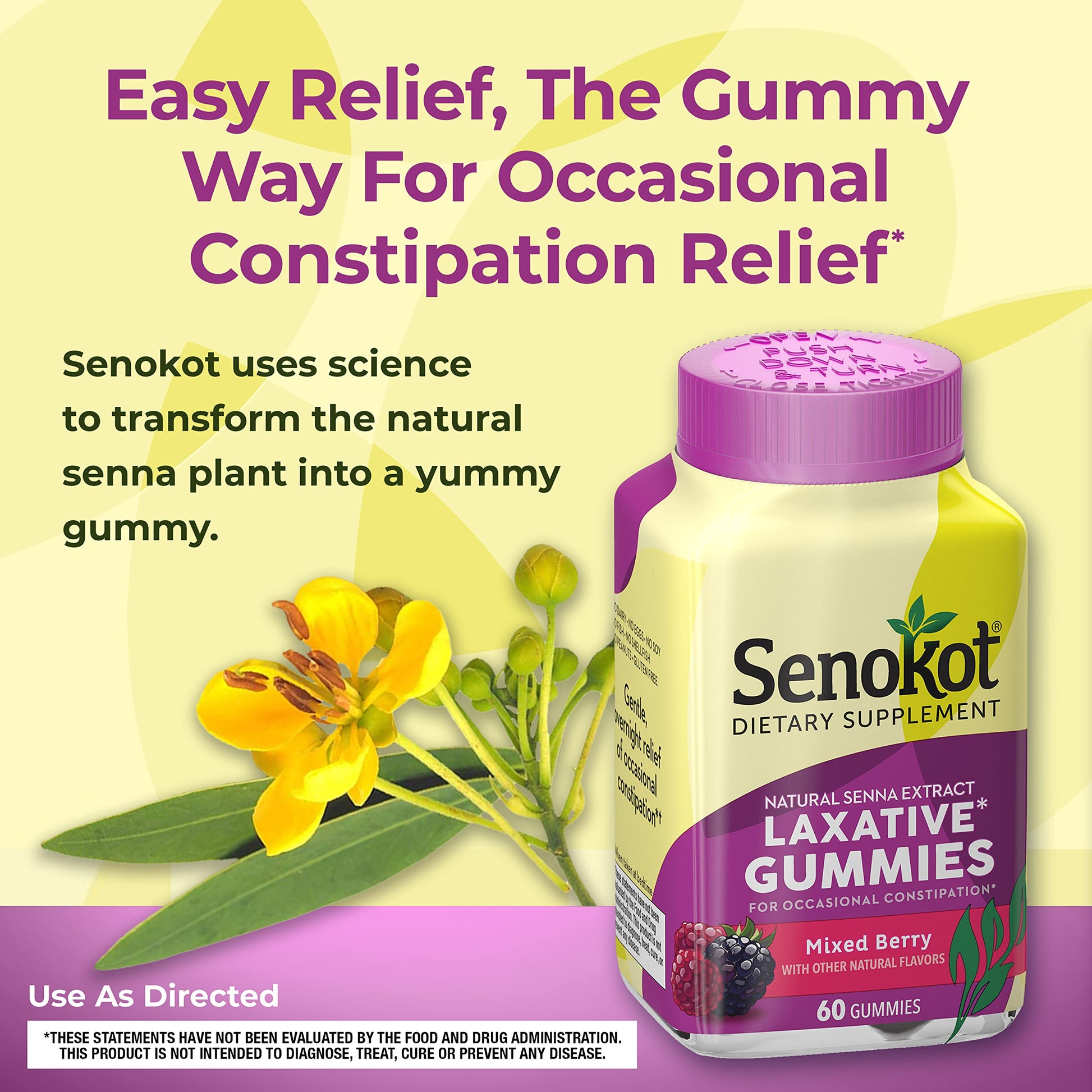 Senokot Dietary Supplement Laxative Gummies, Natural Senna Extract, Gentle, Overnight Relief Senokot buy supplements canada