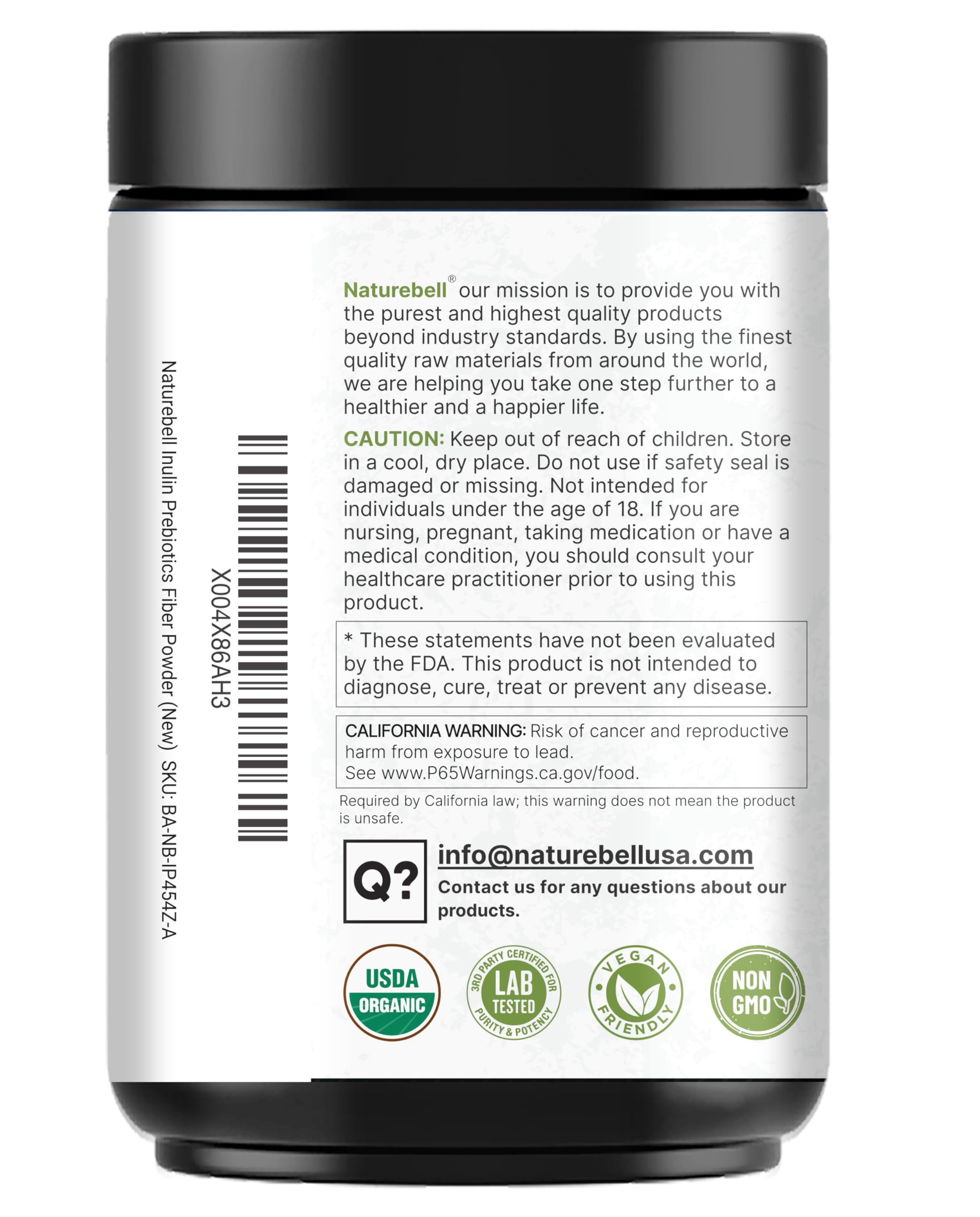 NatureBell Organic Inulin Prebiotic Fiber Powder, 1lb | Natural Chicory Root Source – Easily Mixes with Coffee or Smoothies – Fiber Supplement for Women & Men NatureBell buy supplements canada