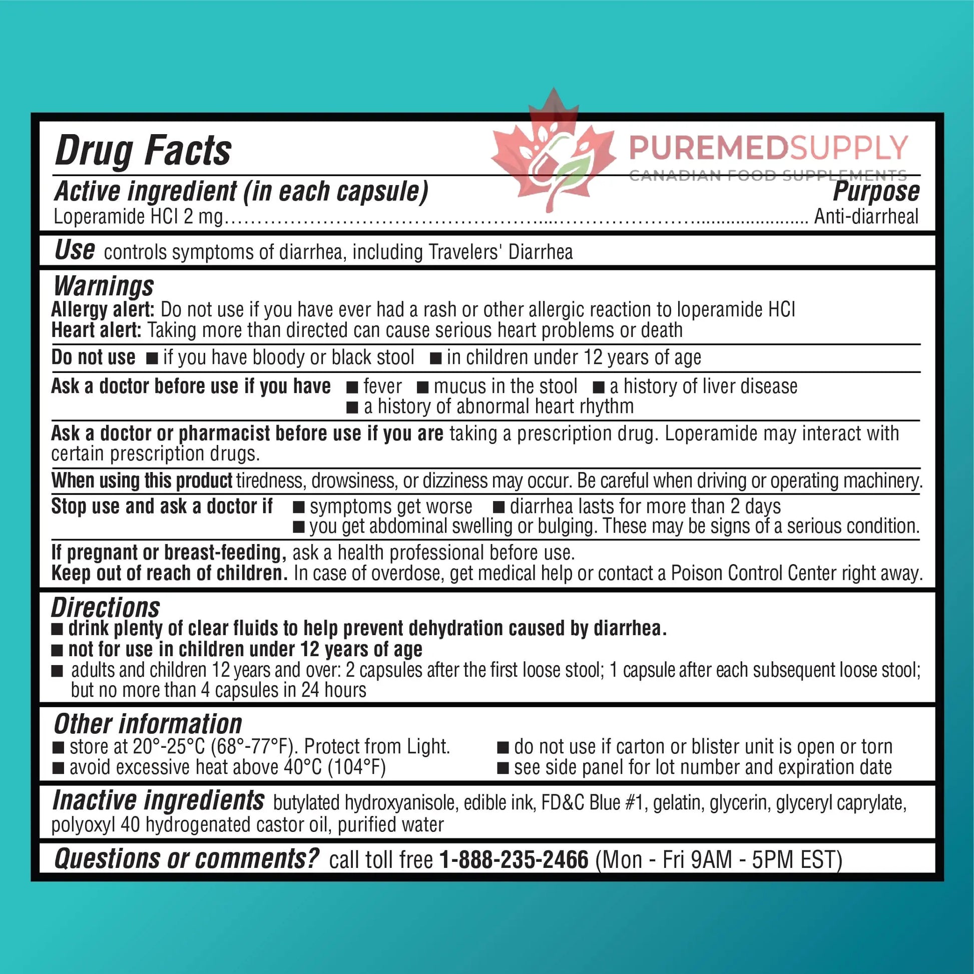 Amazon Basic Care Loperamide Hcl 2 Mg Softgels, Anti-Diarrheal, Easy to Swallow, Controls Symptoms of Traveler's Diarrhea, 24 Count Amazon Basic Care buy supplements canada