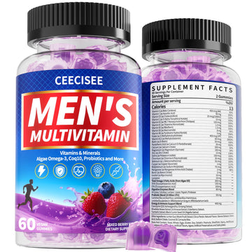 Ceecisee Men’s Methylated Multivitamin Gummies: Chewable Multivitamins Mens Gummy with Omega Probiotic Magnesium Zinc Vitamins B12 D3 - No Iron Daily Supplement Support Energy Immune for Men(120Count) Ceecisee buy supplements canada