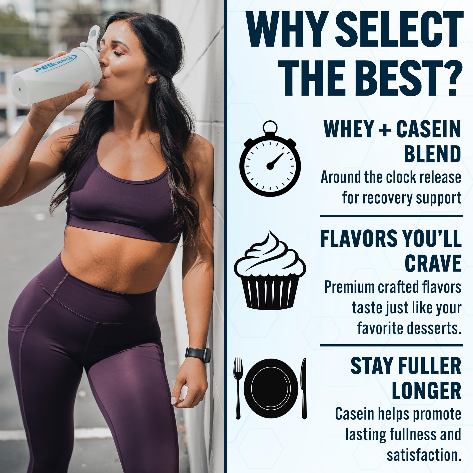 PEScience Select Protein Powder, Whey and Casein Blend, Lean Protein Powder for Women and Men, Low Calorie, Low Carb, Keto Friendly, Gluten Free, Gourmet Vanilla - 27 Servings PEScience buy supplements canada