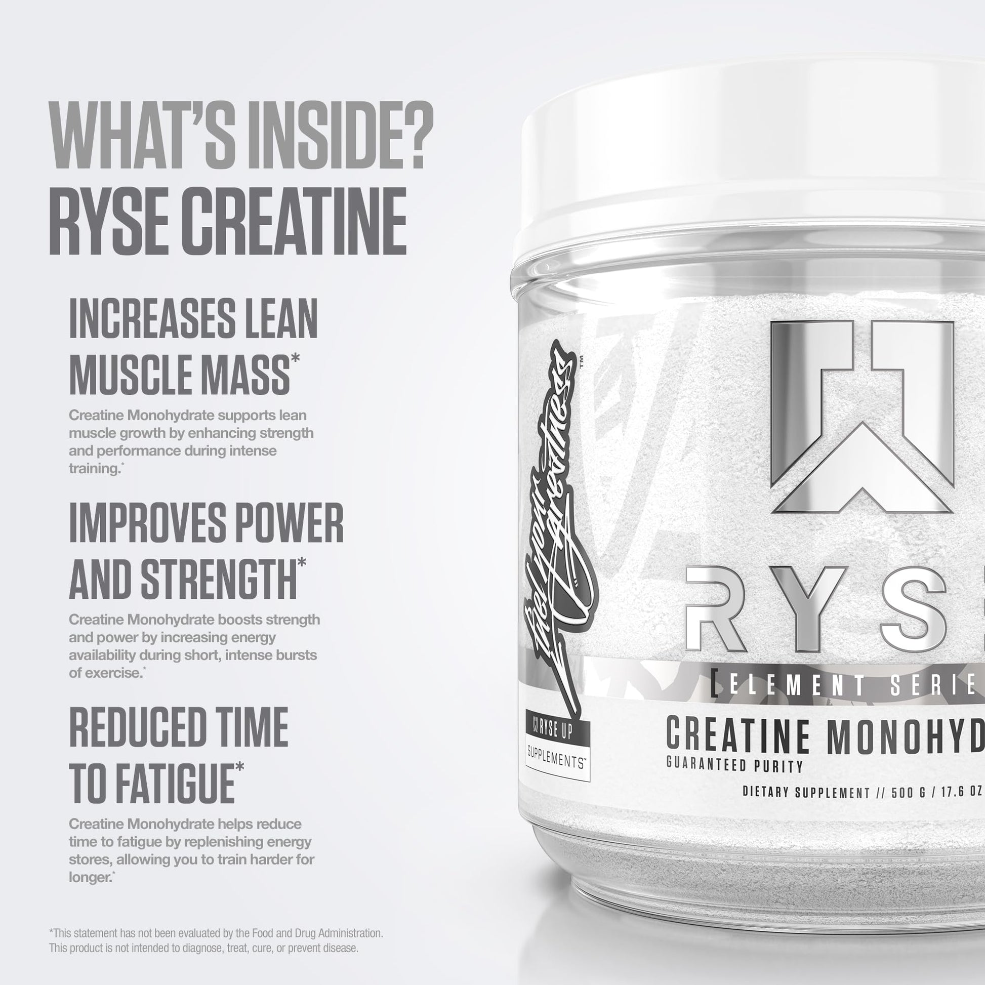 RYSE Creatine Monohydrate Powder - Unflavored - Supports Men & Women Lean Muscle Growth, Strength, Power, and Endurance - Helps Reduce Fatigue and Improve Workout Recovery - 100 Servings. RYSE Up Supplements buy supplements canada