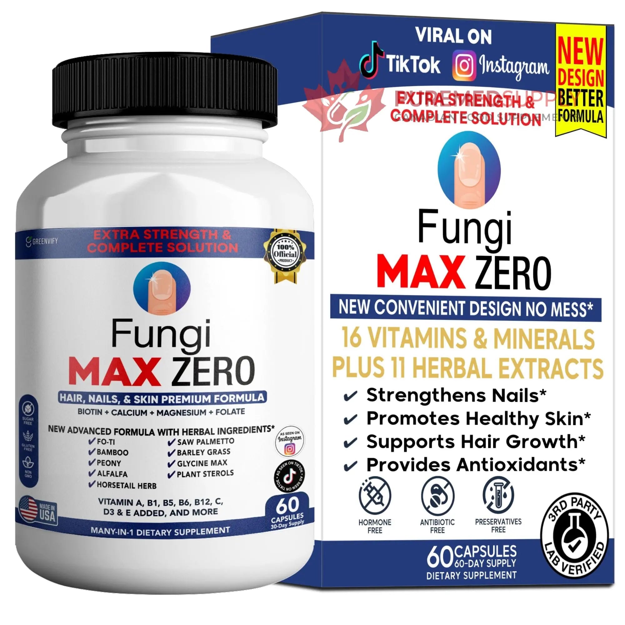 GREENVIFY Fungi Max Zero Hair, Nails & Skin Supplement. (1) GREENVIFY buy supplements canada