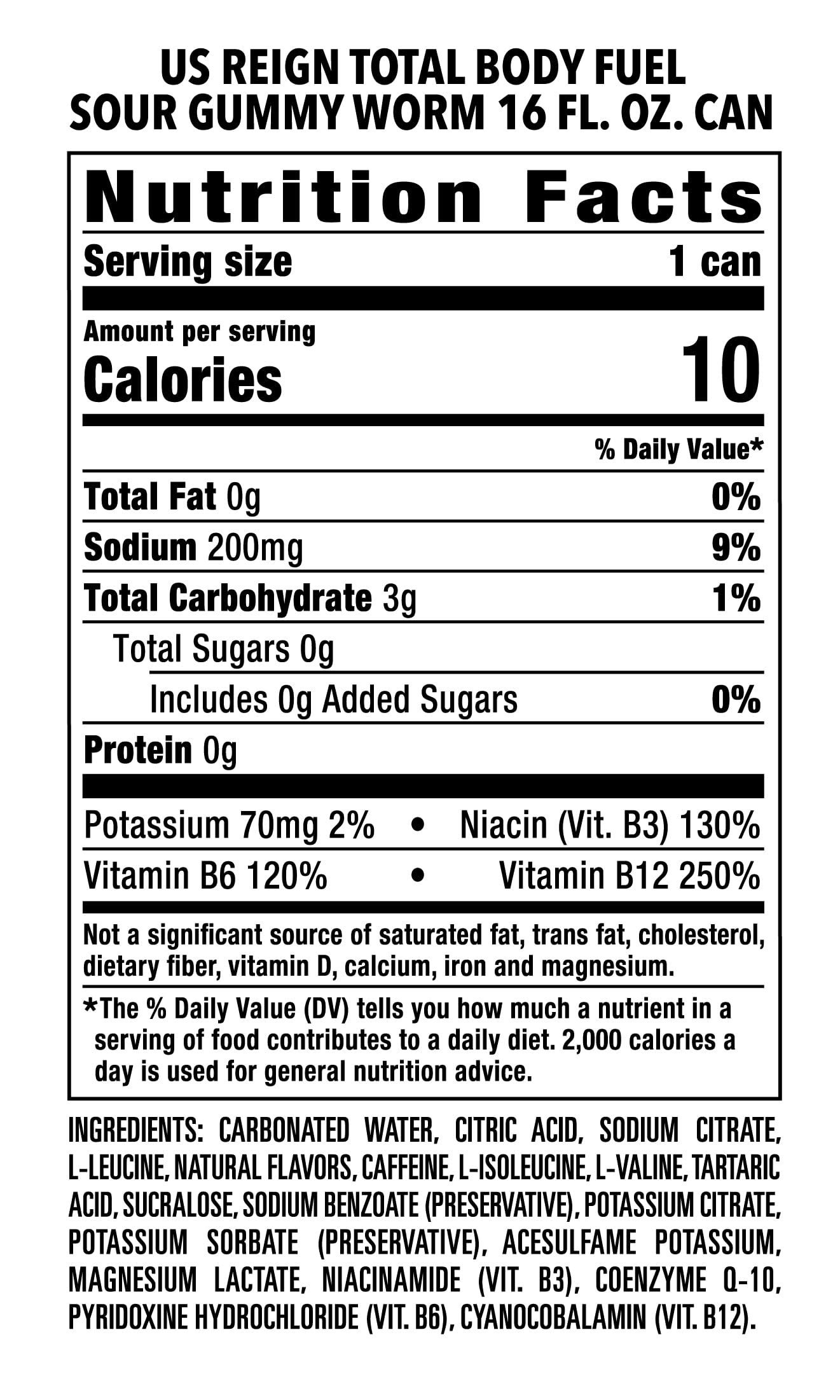 Reign Total Body Fuel, Sour Gummy Worm, Fitness & Performance Drink, 16 Fl Oz (Pack of 12) REIGN buy supplements canada