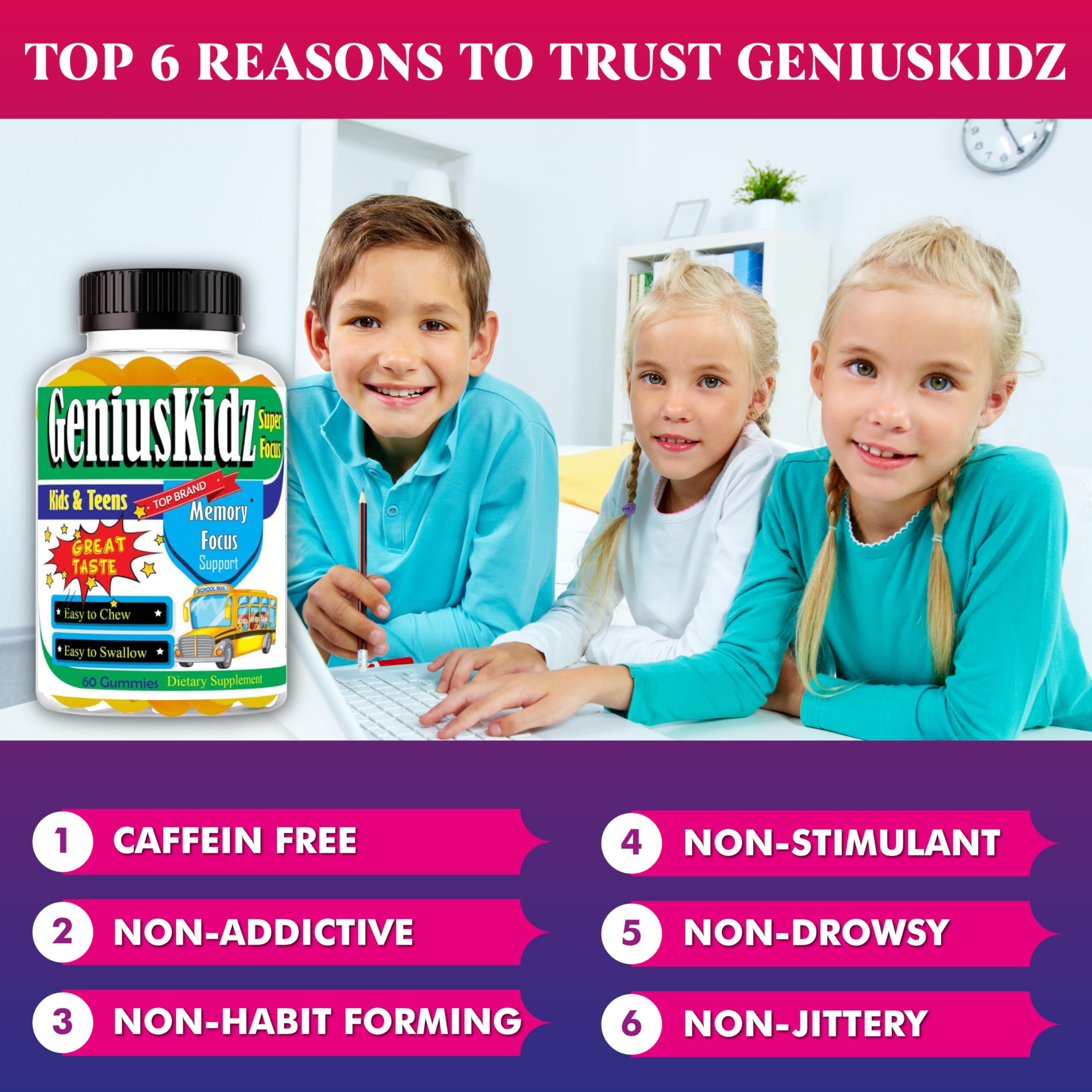 Celebrity Lifestyle Product Brain Support Focus Supplement for Kid and Teens Omega 3 Gummy Vitamin Memory and Attention, Brain Booster, Kid Focus Attention Supplement(1 Bottle) DHA 60ct Celebrity LifeStyle Product buy supplements canada