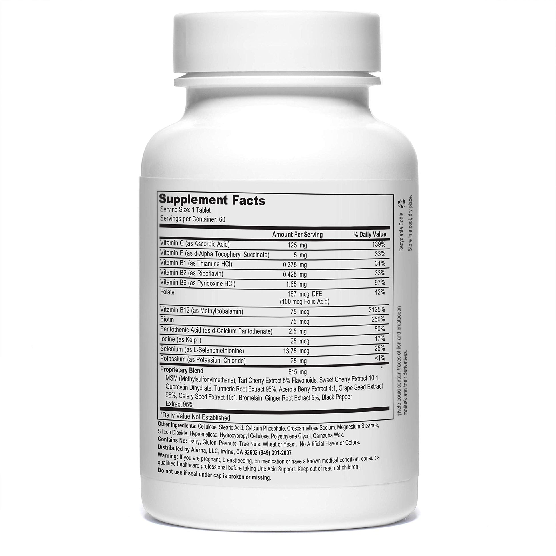 Alerna Kidney Health Uric Acid Support Supplement – Tart Cherry, Celery Seed, Turmeric, Quercetin – 60 Vegetarian Tablets (Pack of 3) Alerna Kidney Health buy supplements canada