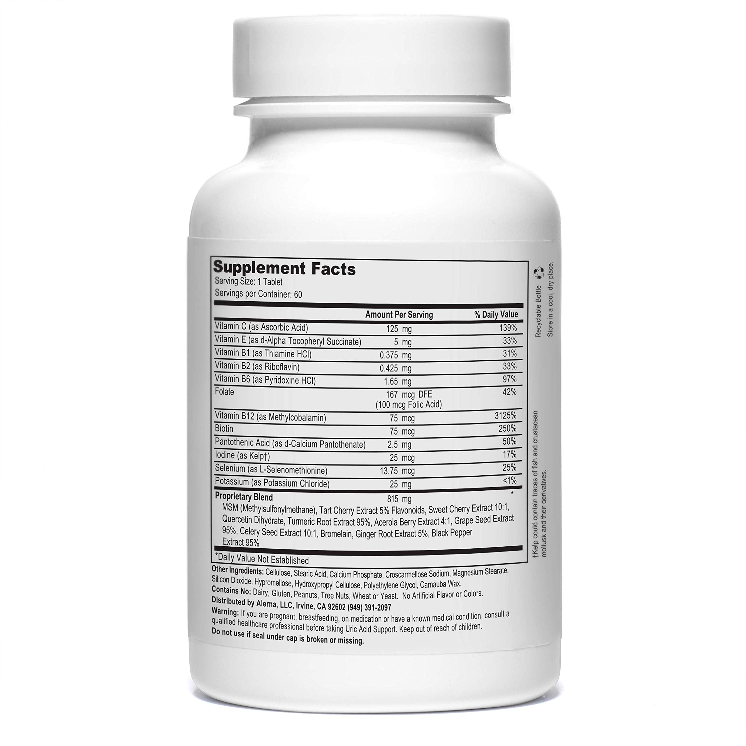 Alerna Kidney Health Uric Acid Support Supplement – Tart Cherry, Celery Seed, Turmeric, Quercetin – 60 Vegetarian Tablets (Pack of 3) Alerna Kidney Health buy supplements canada