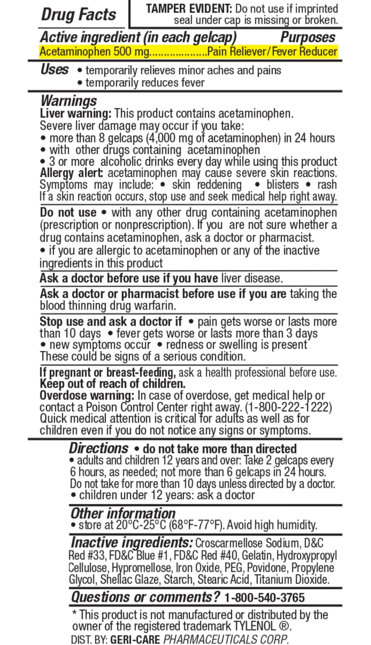 MedRite Acetaminophen 500mg Extra Strength - 100 Rapid Release Gelcaps - Over-The-Counter Medication MedRite buy supplements canada