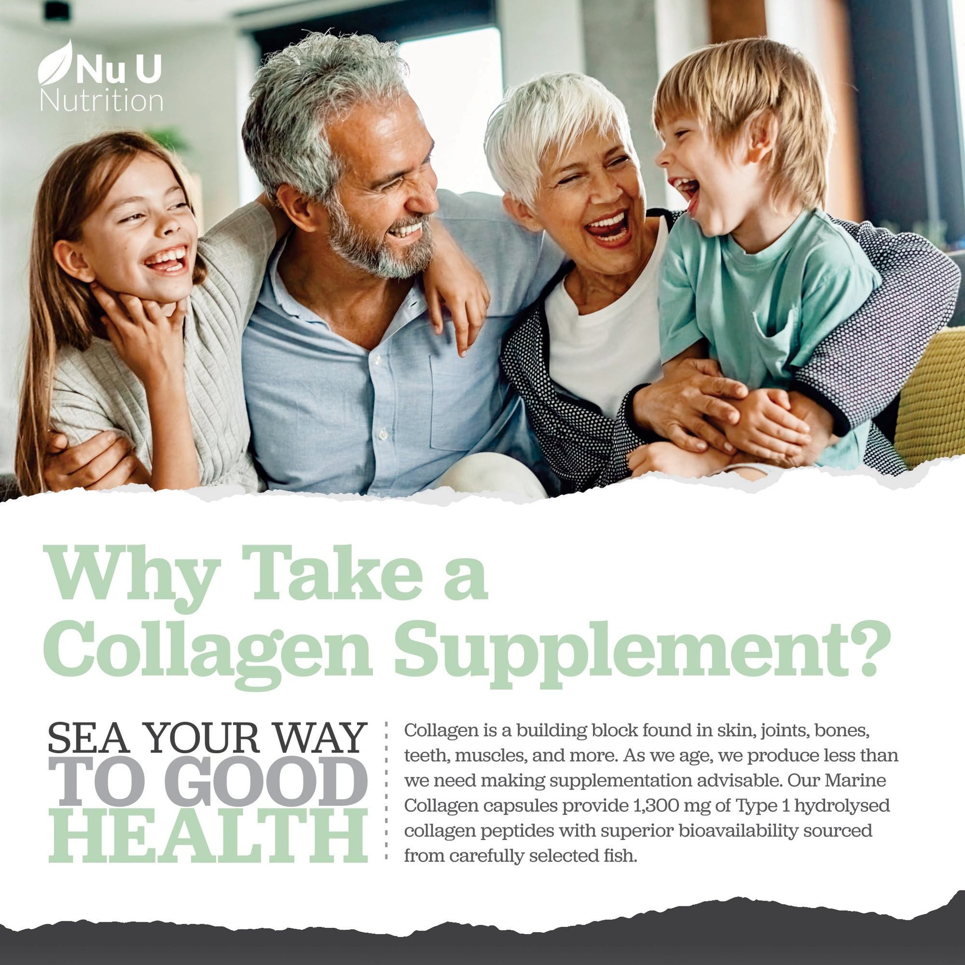 Marine Collagen with Hyaluronic Acid, Vitamin C - 90 Hydrolysed Capsules (not Tablets) - Premium High Strength Collagen Nu U Nutrition buy supplements canada