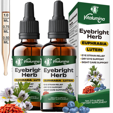 Vitalumina Eyebright Herbal Liquid with Organic Euphrasia, Lutein, Bilberry, Blueberry & Goji – Plant-Based Vegan Supplement for Adults – 4 fl oz Vitalumina buy supplements canada