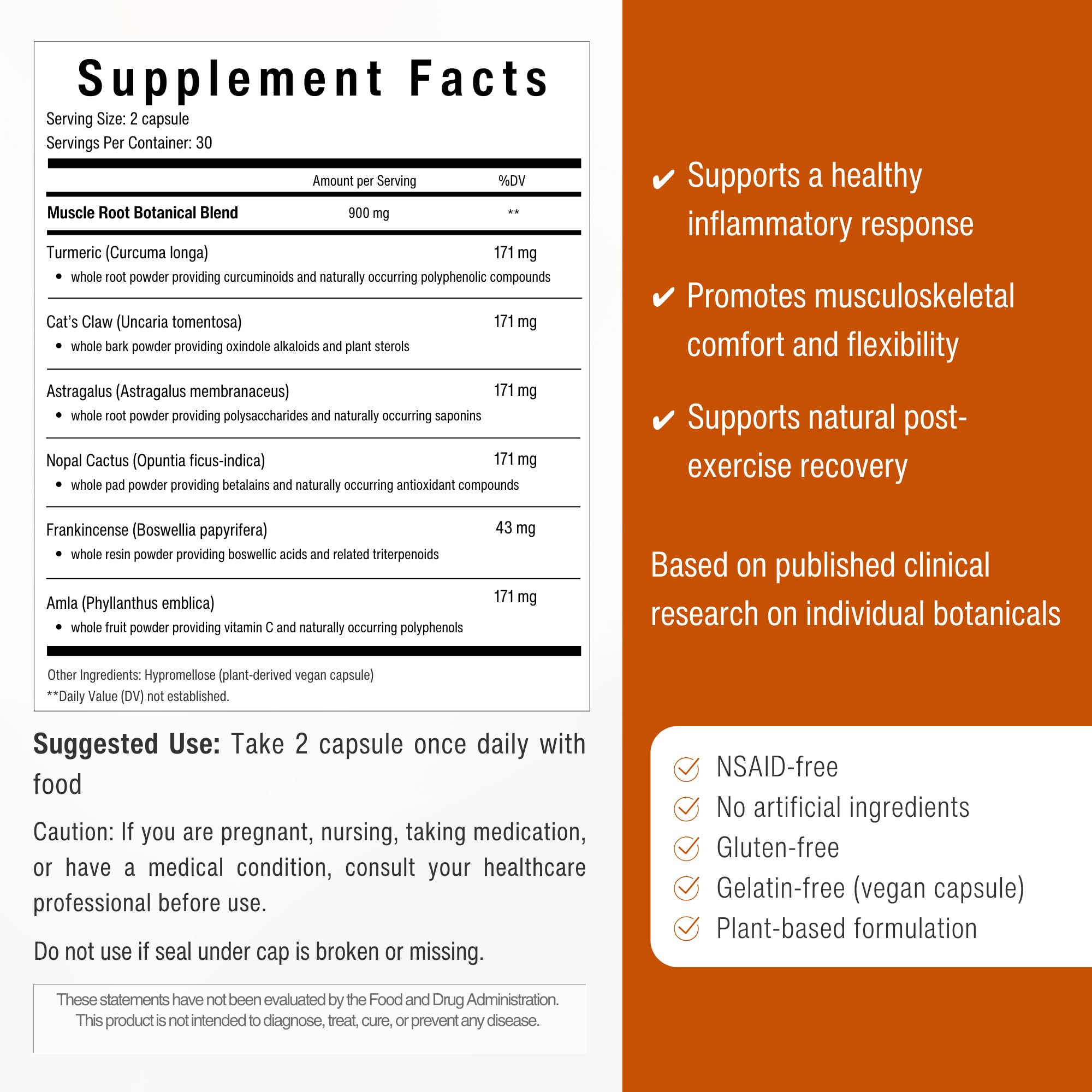 Muscle & Joint Support Supplement – Botanical Formula for Healthy Inflammatory Response | 6 Research-Backed Botanicals | Organic Turmeric | 60 Capsules | Sana Herbal Sana Herbal Sciences buy supplements canada