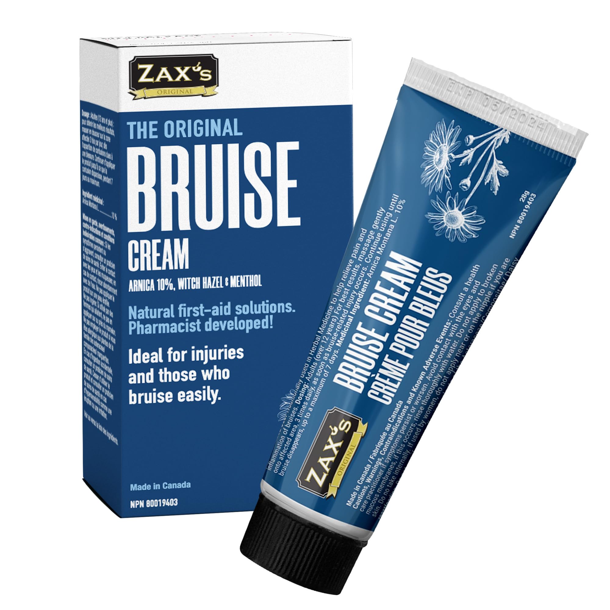 ZAX'S ORIGINAL Bruise Cream - Arnica and Witch Hazel Blend, Gentle on Skin, Plant-Based Ingredients for Skin Care - 28g ZAX'S ORIGINAL buy supplements canada